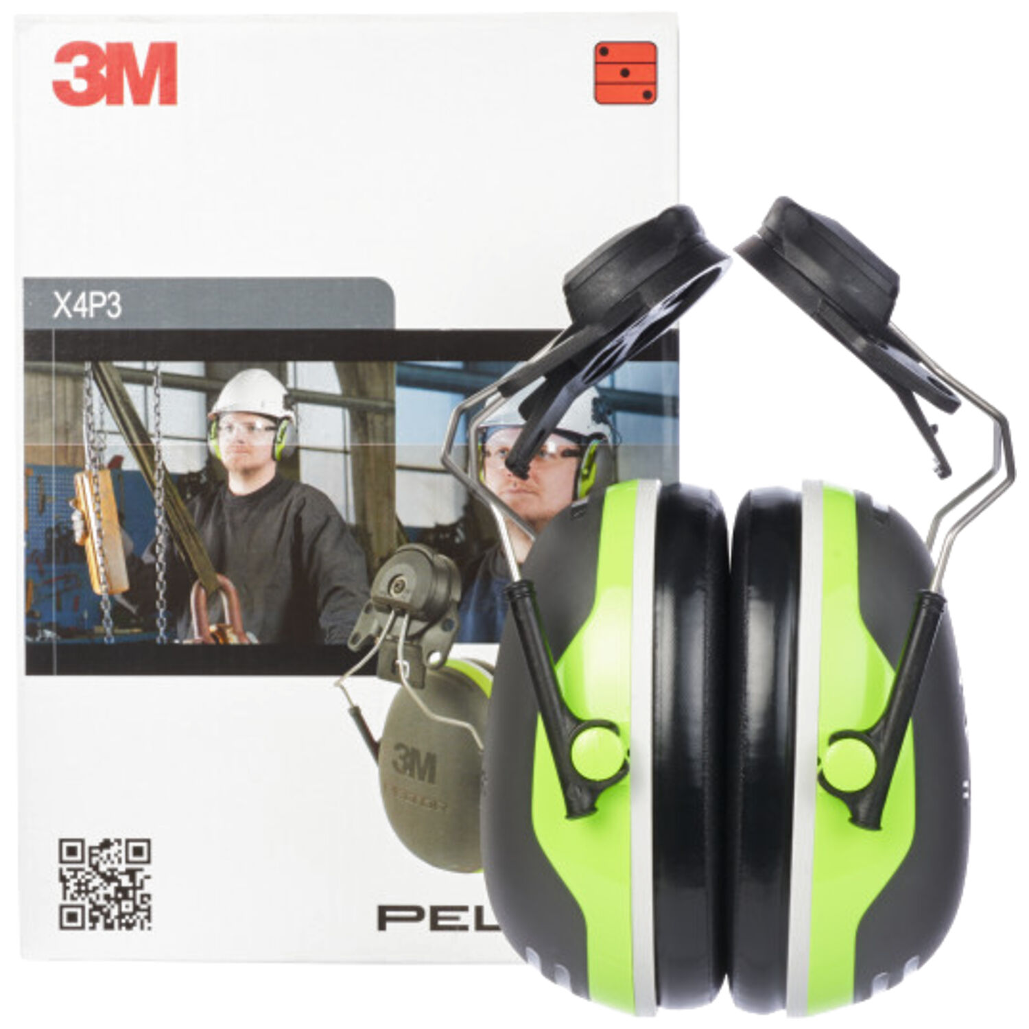 Gehörschutz Peltor "X4P3E" für Helm neongelb - Thumbnail 3