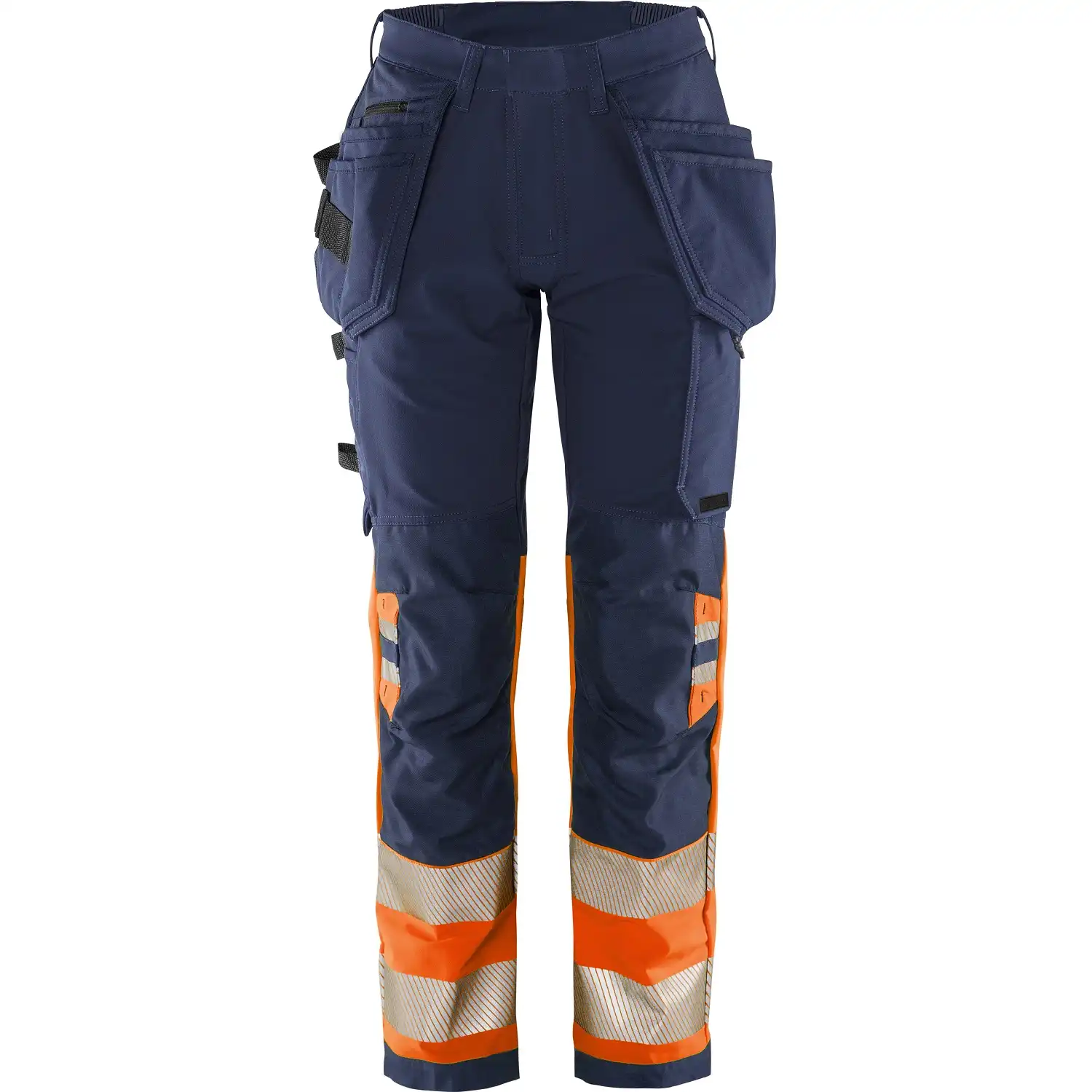 Damen Warnschutz Handwerkerhose "2663 GSTP" Green Stiby in orange/marine, R34 - Thumbnail 1