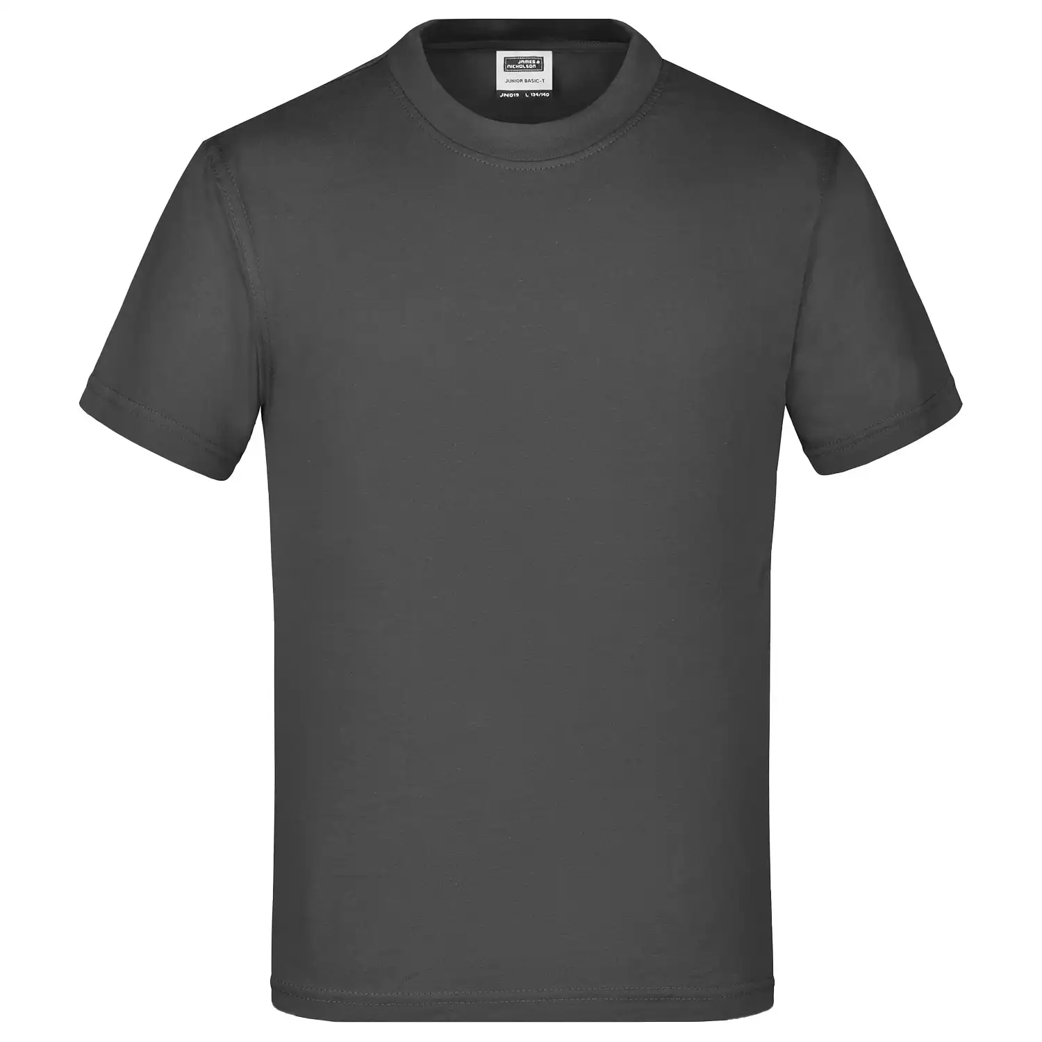 Kinder T-Shirt Basic-T "JN019" in graphite, L - Bild 1