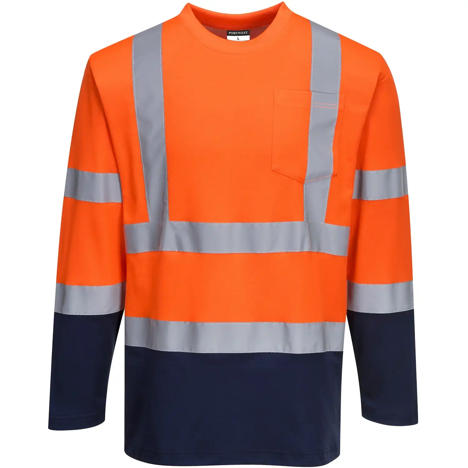Warnschutz Langarmshirt "S280" Komfort in orange/marine, S - Bild 1