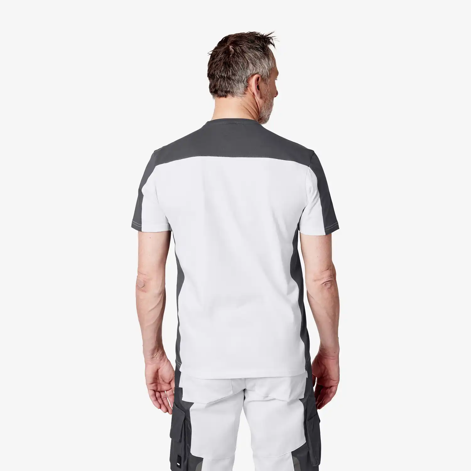 T-Shirt zweifarbig "MARC" in weiß/anthrazit, L - Thumbnail 2