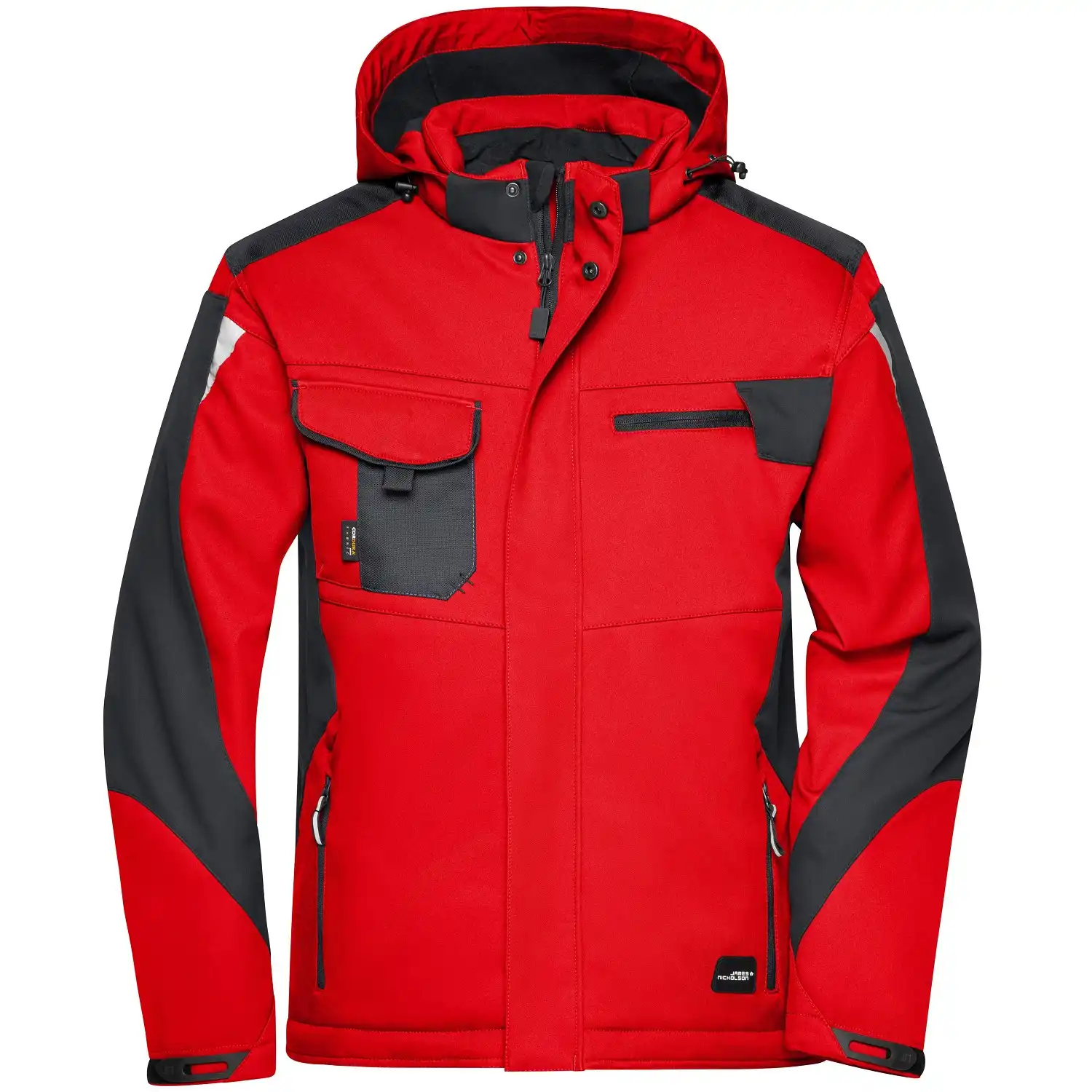 Winter Softshelljacke "JN824" in rot/schwarz, XL - Bild 1