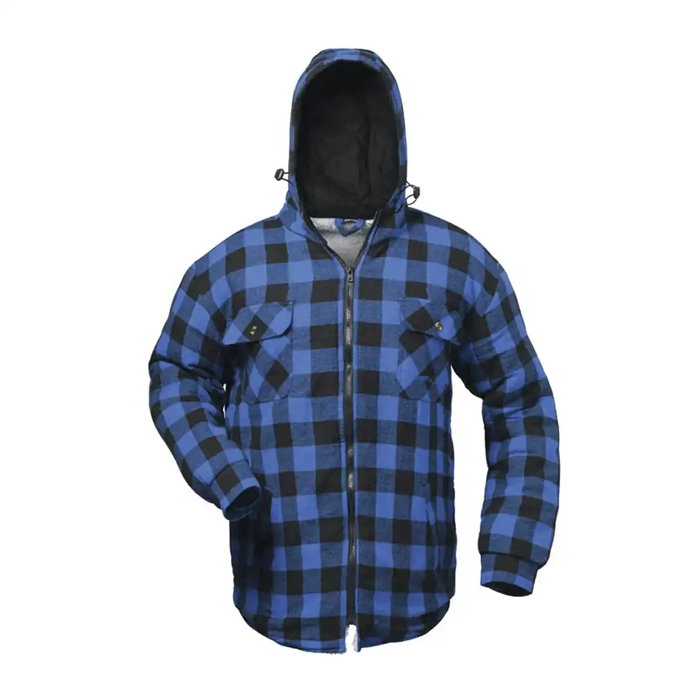 Thermohemd mit Kapuze in blau/schwarz, L - Thumbnail 1