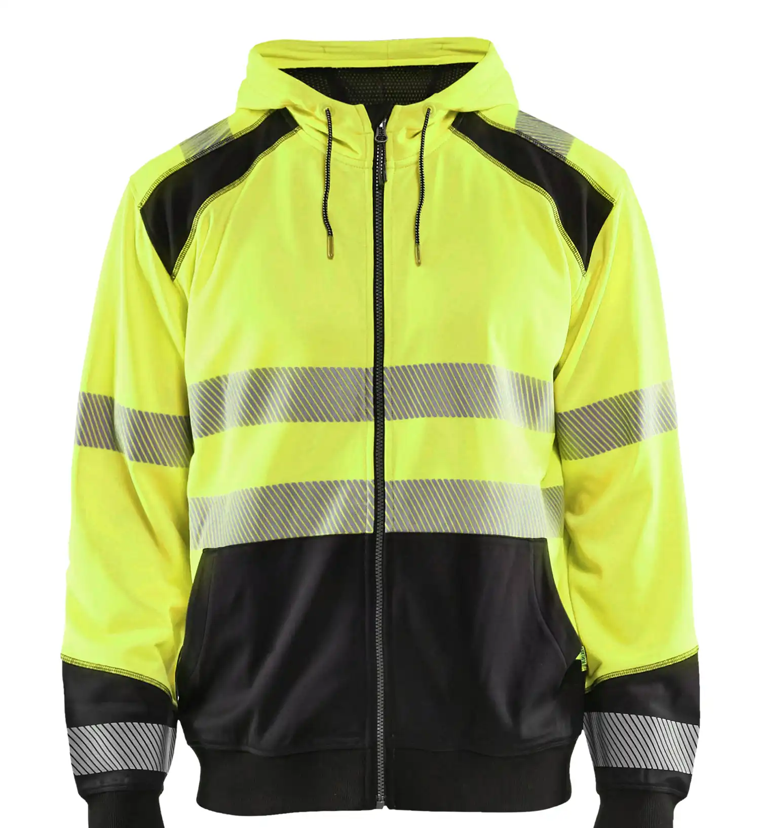 Warnschutz Kapuzen-Sweatjacke "3546" in gelb/schwarz, XL - Thumbnail 1