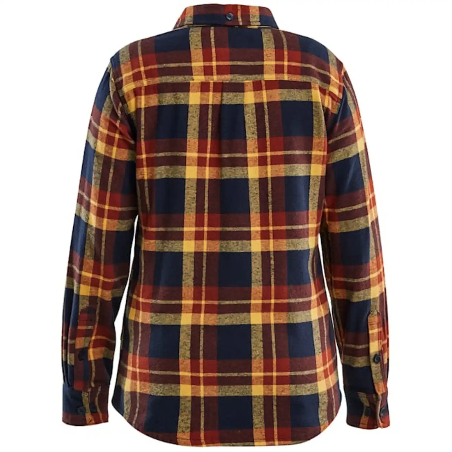 Damen Flanellhemd "STRIKER" in XS, rostrot/dunkelblau - Thumbnail 4
