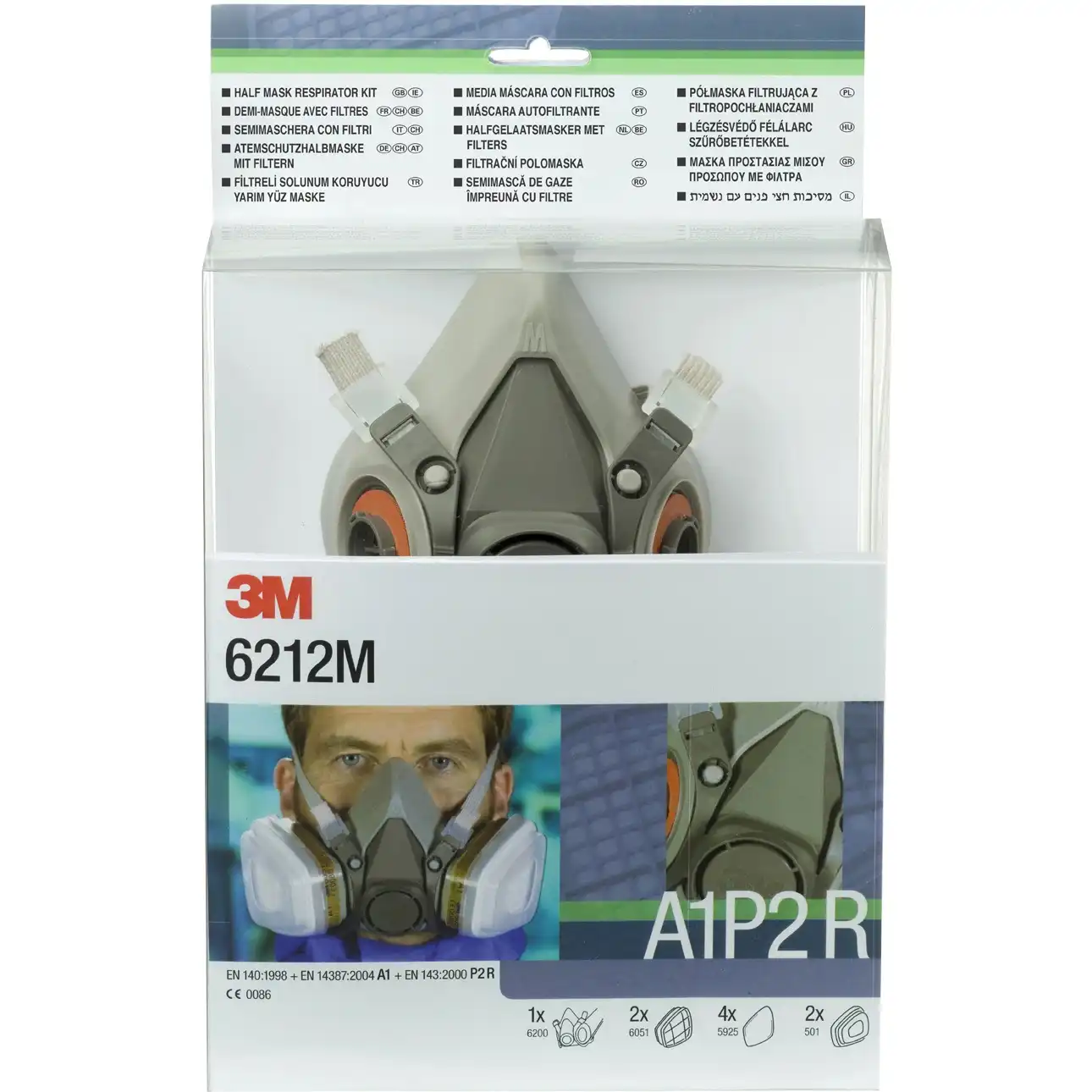 Gase- & Dämpfe-Maskenset A1P2 6212M - Thumbnail 2