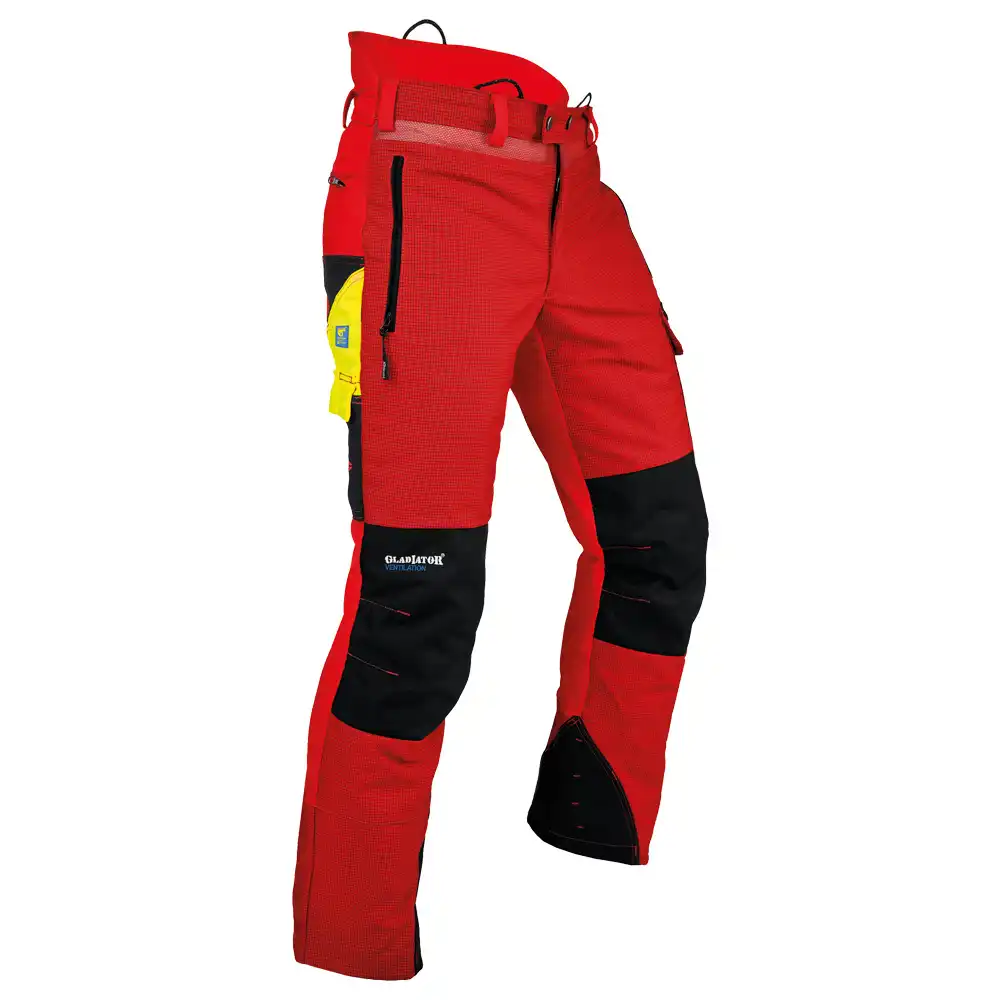 Forst- und Schnittschutzhose "VENTILATION" Typ C rot in M - Thumbnail 1