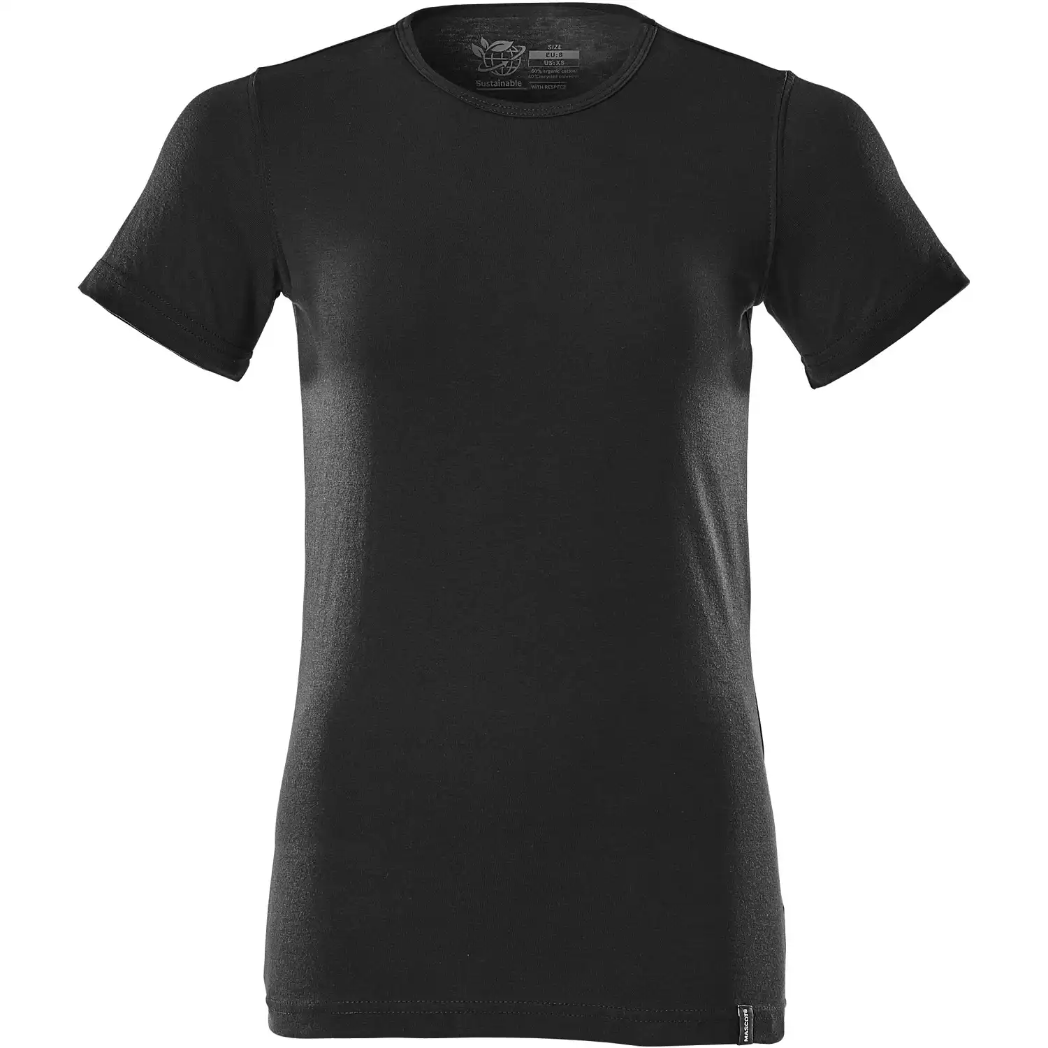 Damen Bio T-Shirt "20492" Crossover in vollschwarz, S - Thumbnail 1
