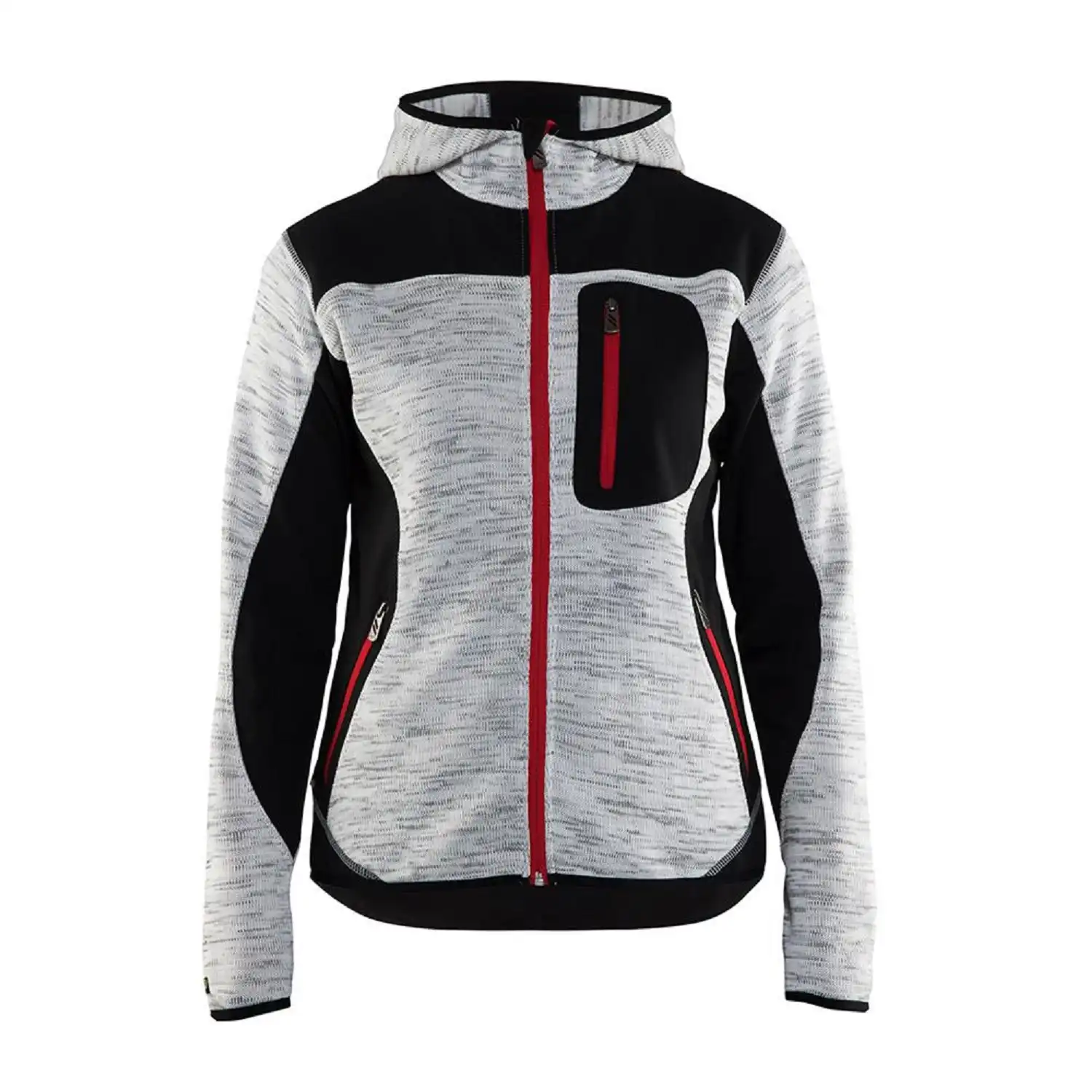 Damen Strickjacke "4931" mit Softshell in grau/schwarz, M - Thumbnail 1