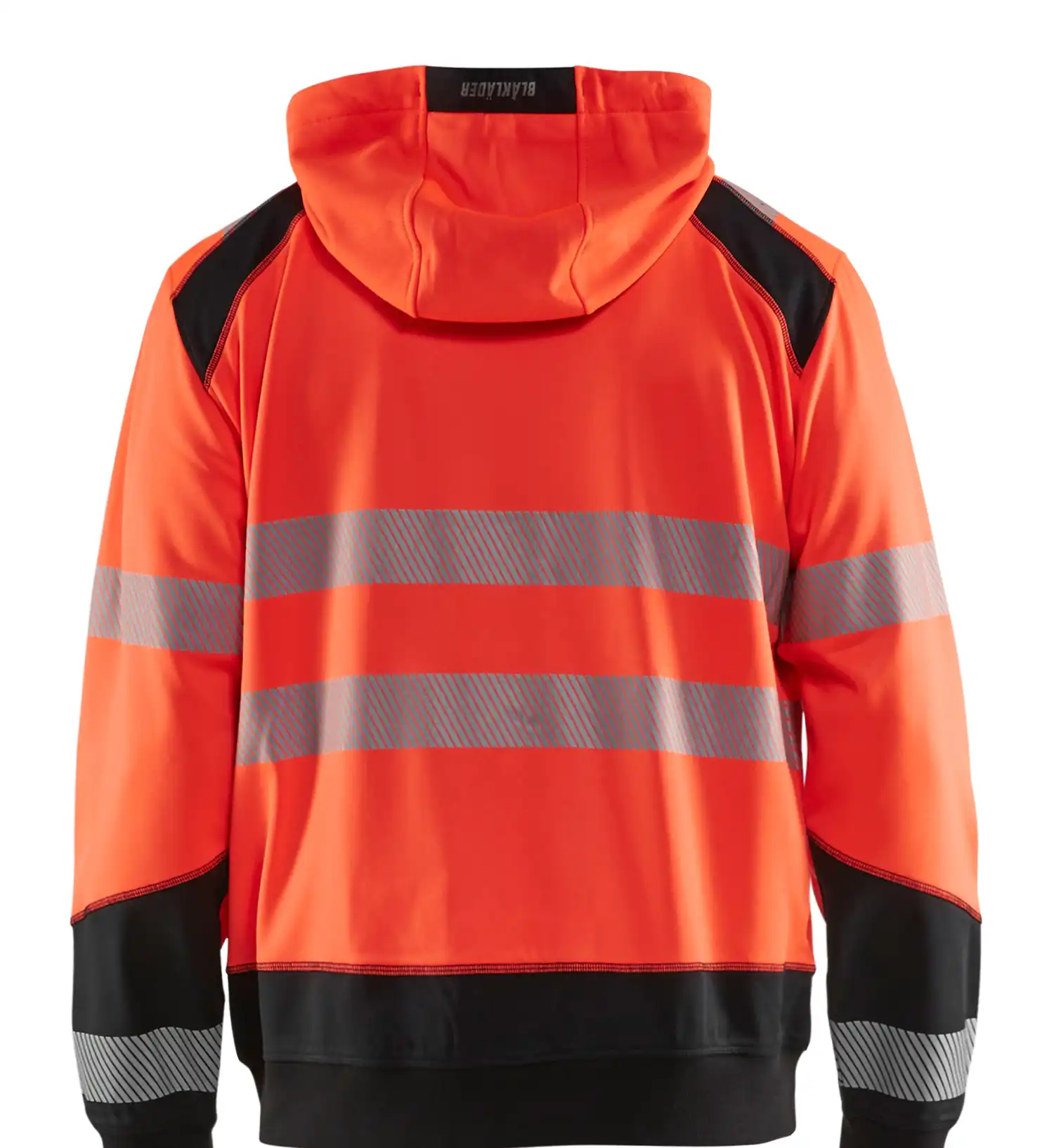 Warnschutz Kapuzen-Sweatjacke "3546" in rot/schwarz, 3XL - Thumbnail 2