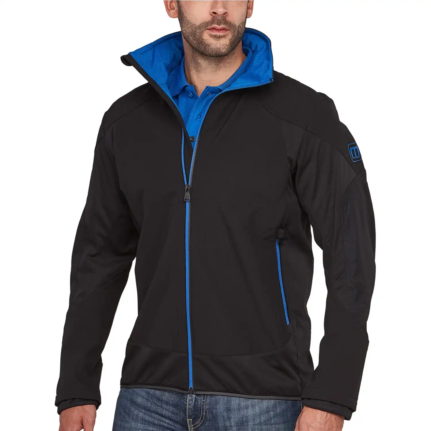 Softshelljacke "VENTURE" in schwarz/blau, XXL - Bild 1