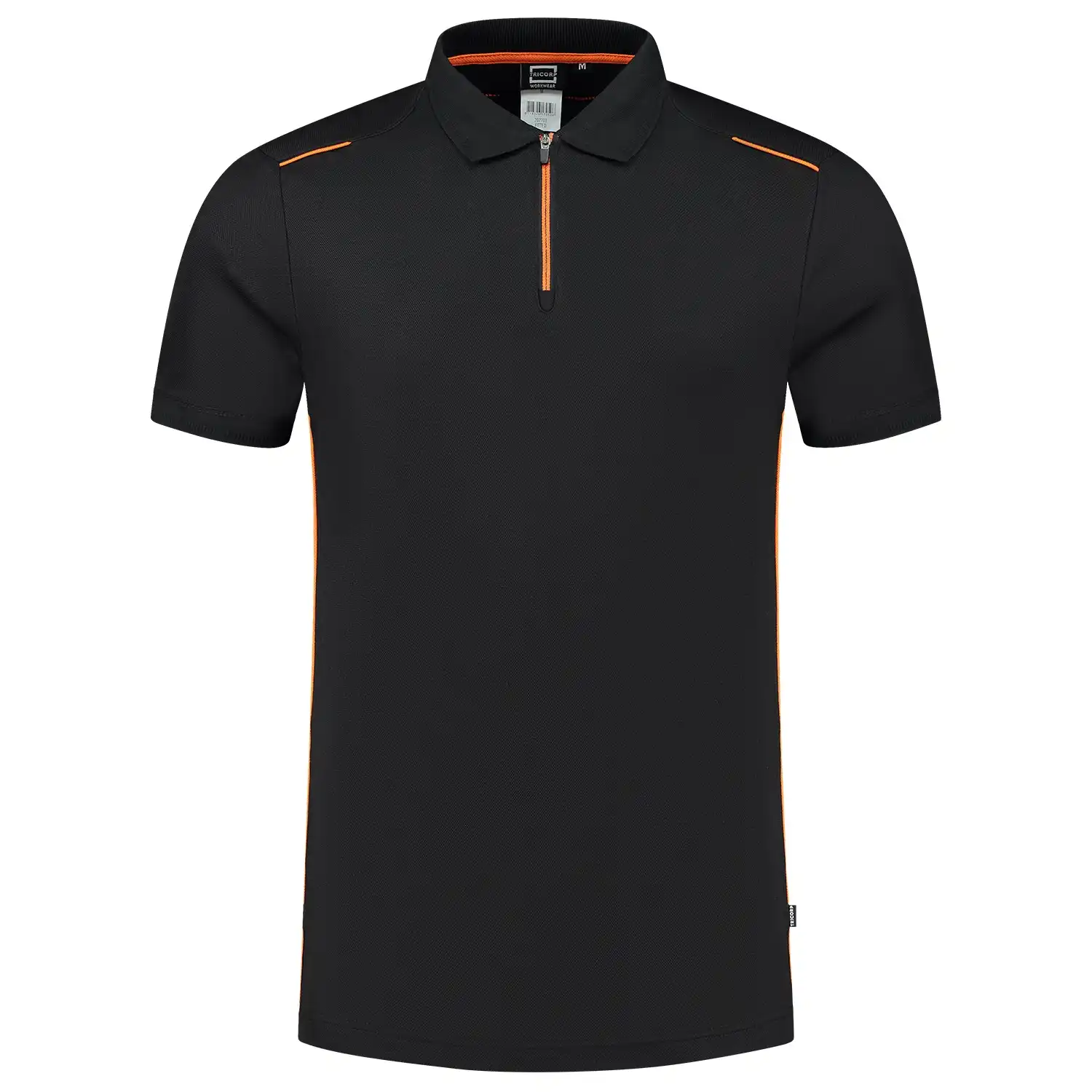 Polo-Shirt "202703" Accent in black/orange, L - Thumbnail 1