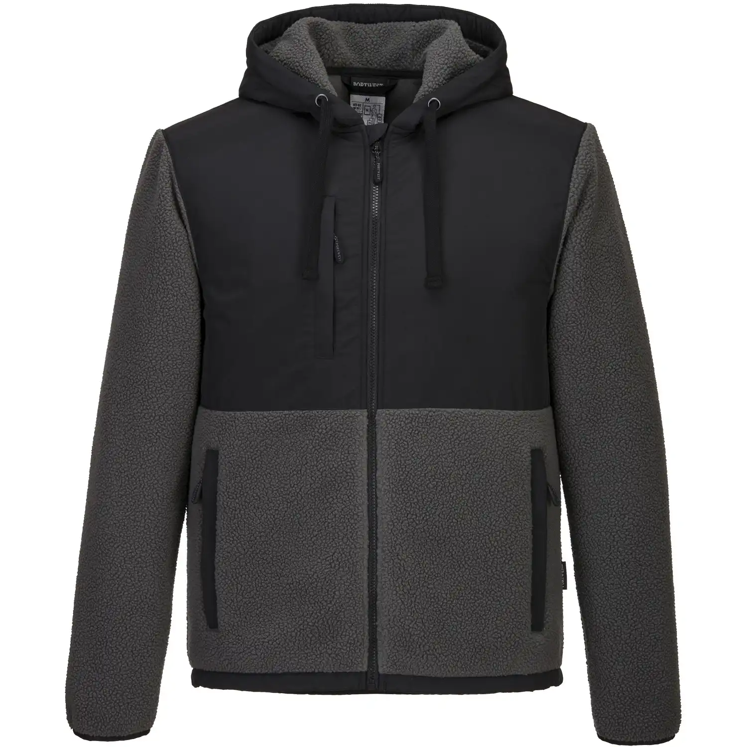 Faserpelzjacke "KX371" KX3 in schwarz/grau, XL - Thumbnail 1