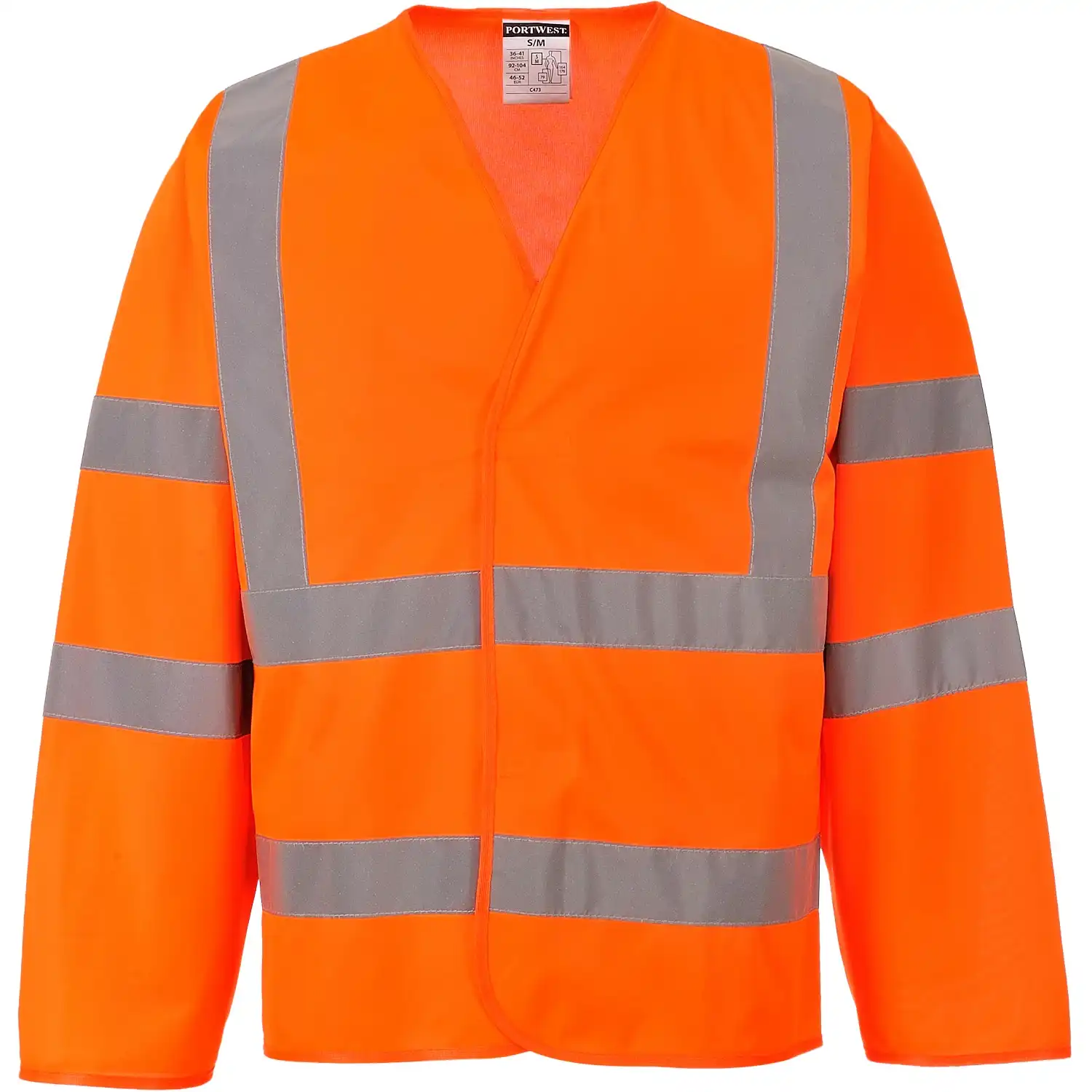 Warnweste langarm "C473" Kl. 3 in Orange, L/XL - Bild 1