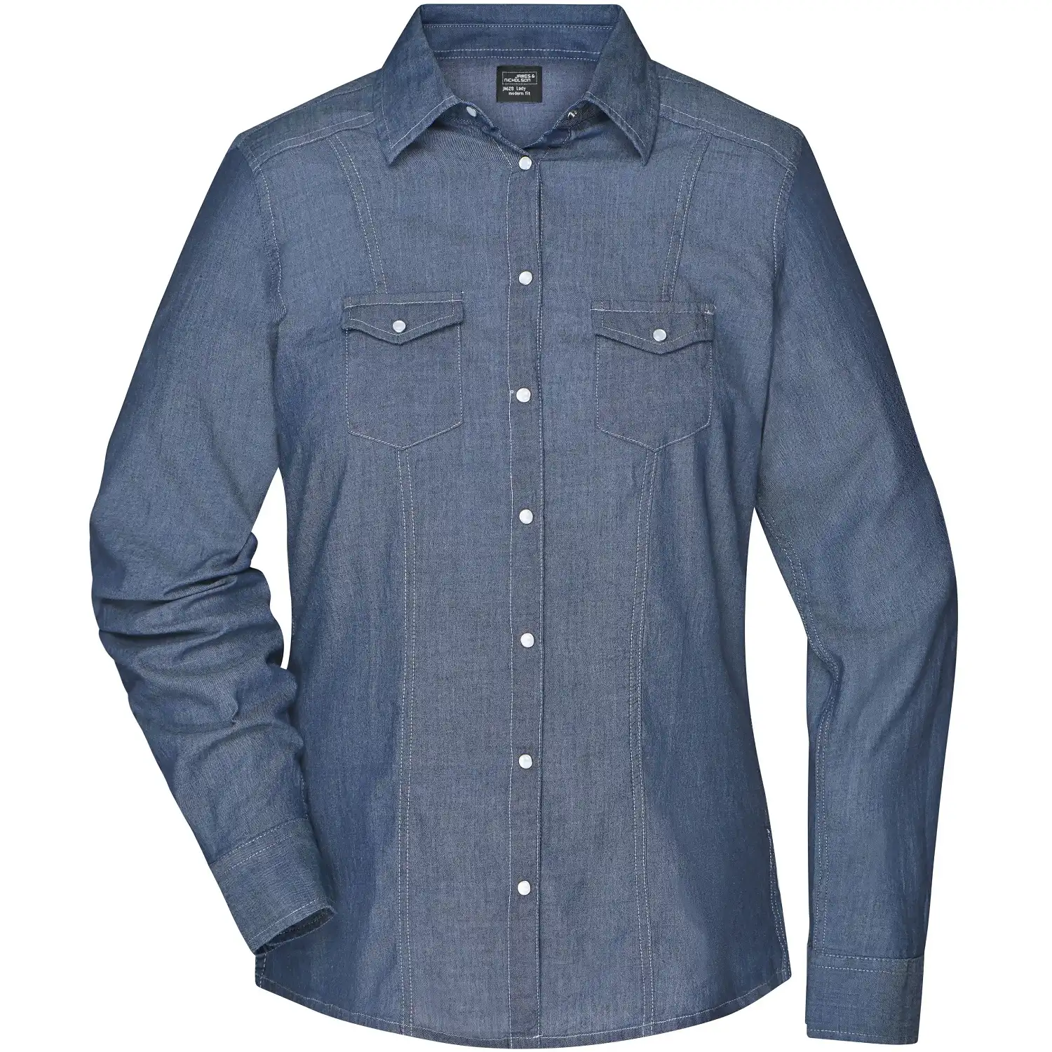 Damen Jeans-Bluse "JN628" in light-denim, L - Thumbnail 1