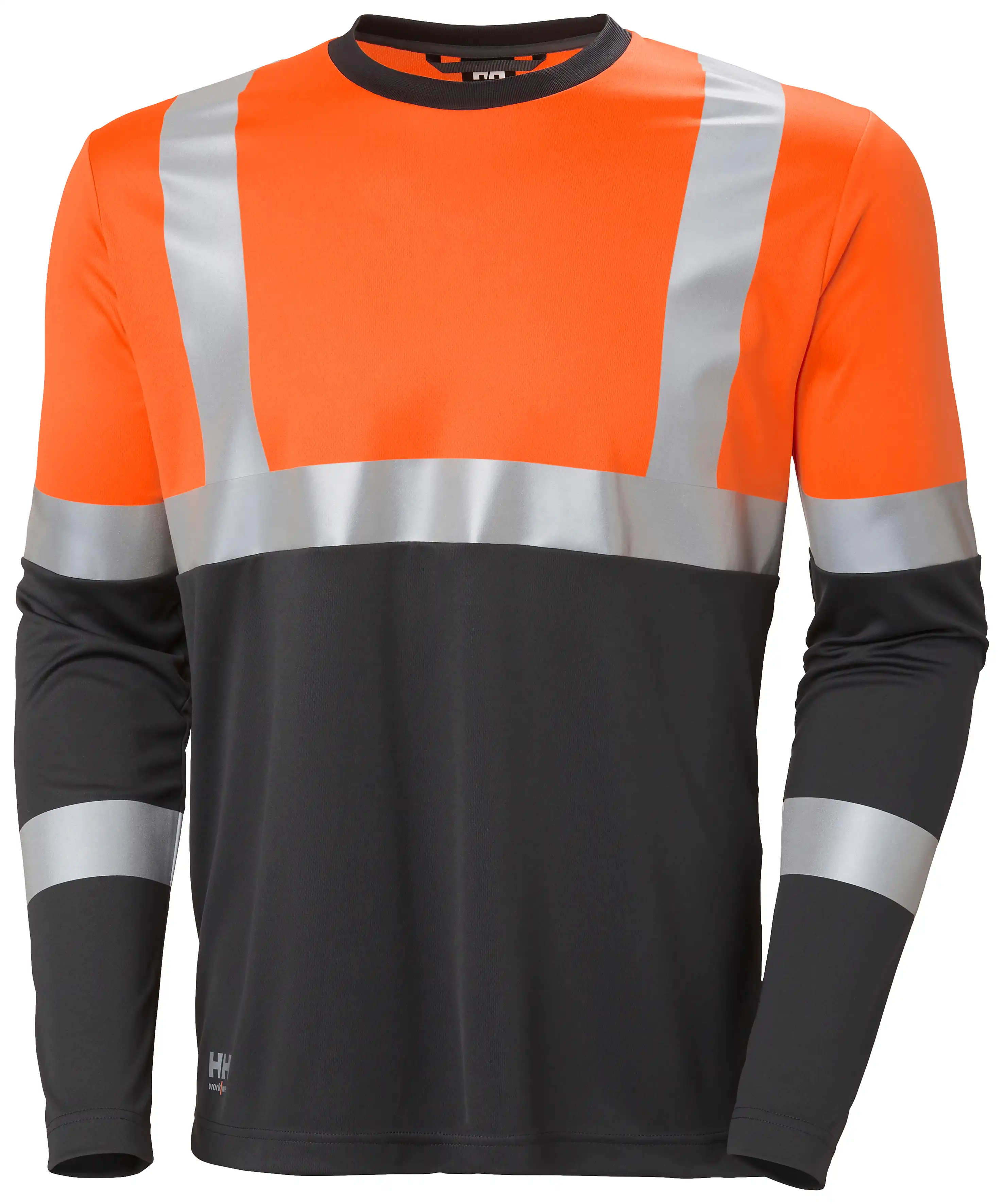 Warnschutz Langarmshirt "ADDVIS" UV-Schutz in orange/schwarz, XS - Thumbnail 1