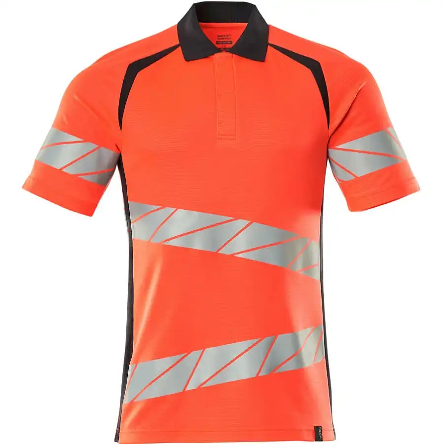 Warnschutz Polo-Shirt "ACCELERATE SAFE" UV-Schutz in rot/schwarzblau, S - Bild 1