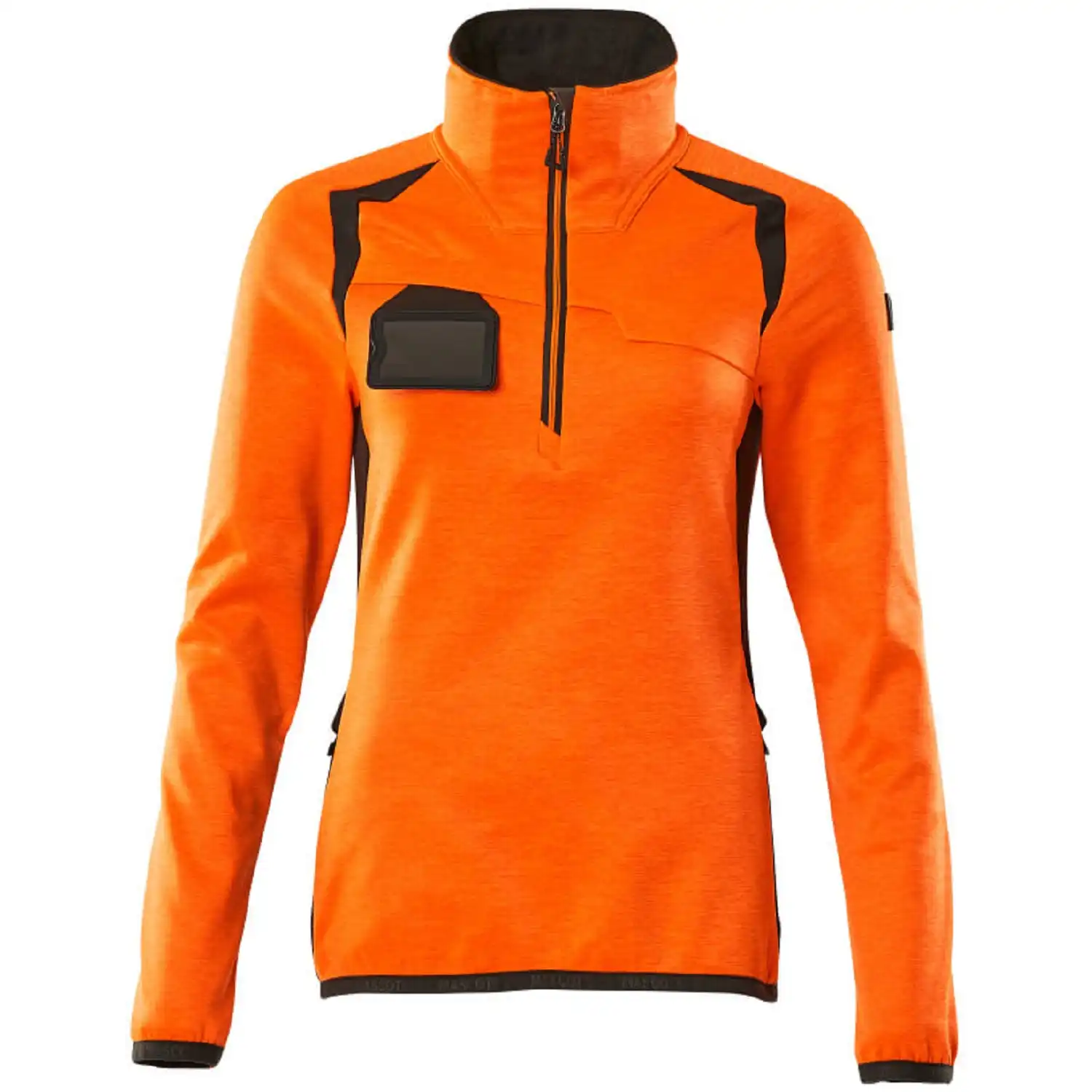 Damen Fleecepullover "ACCELERATE SAFE" in orange/dunkelanthrazit, L - Thumbnail 1