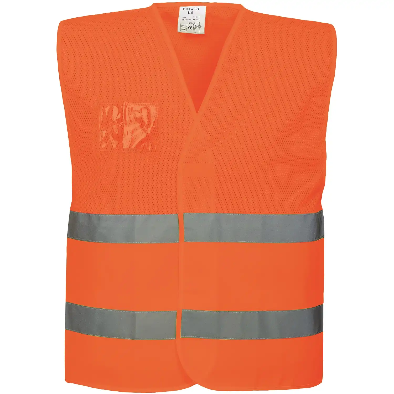 Mesh Warnweste mit Ausweistasche "C494" Kl. 1 in Orange, XXL/3XL - Bild 1