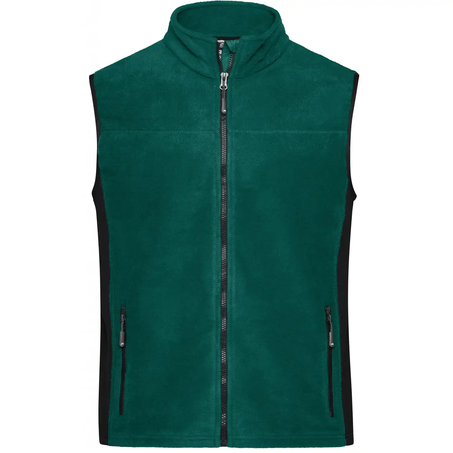 Fleece Weste "JN856" in dark-green/black, 3XL - Thumbnail 1