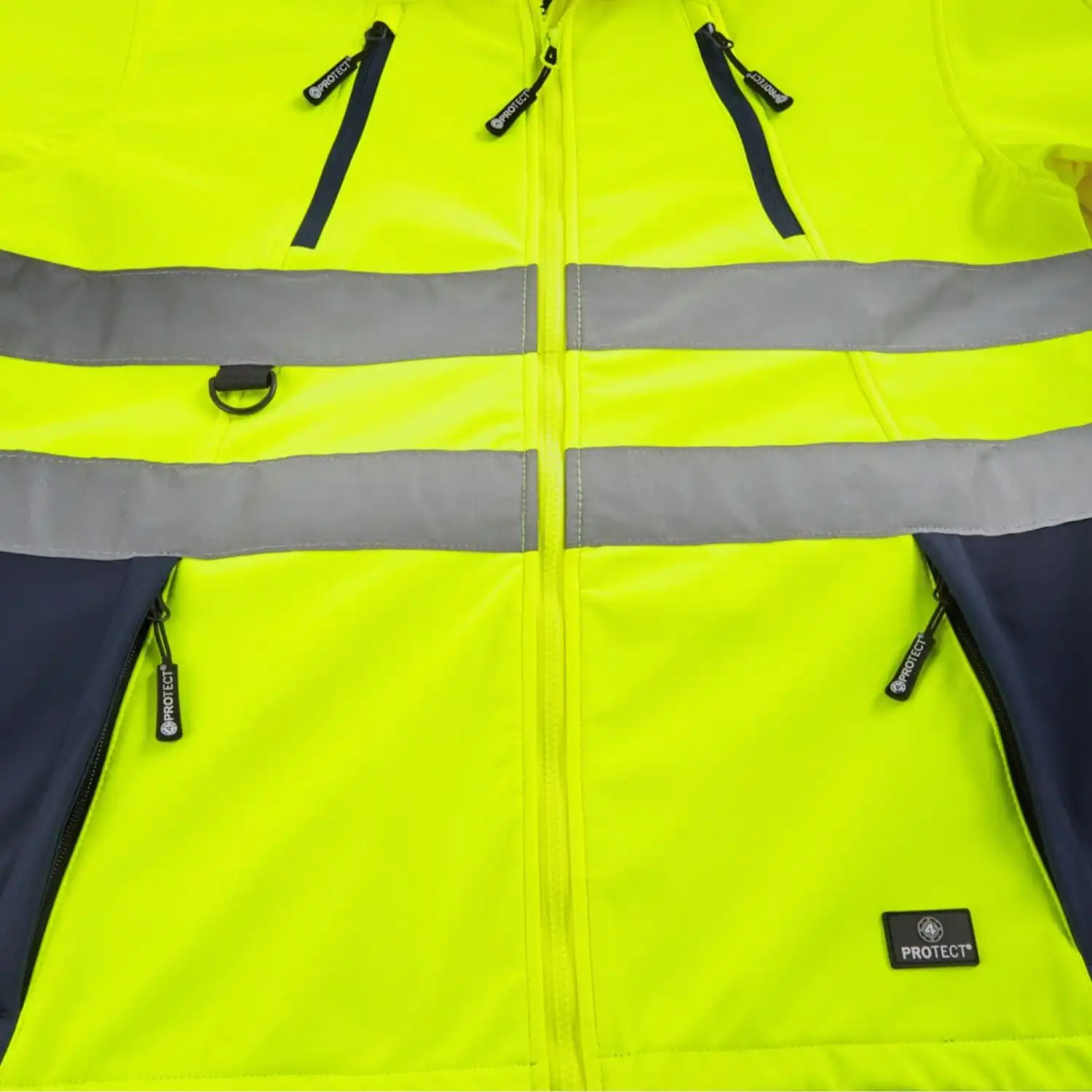 Warnschutz-Softshelljacke "PITTSBURGH" in leuchtgelb/navy, S - Thumbnail 4