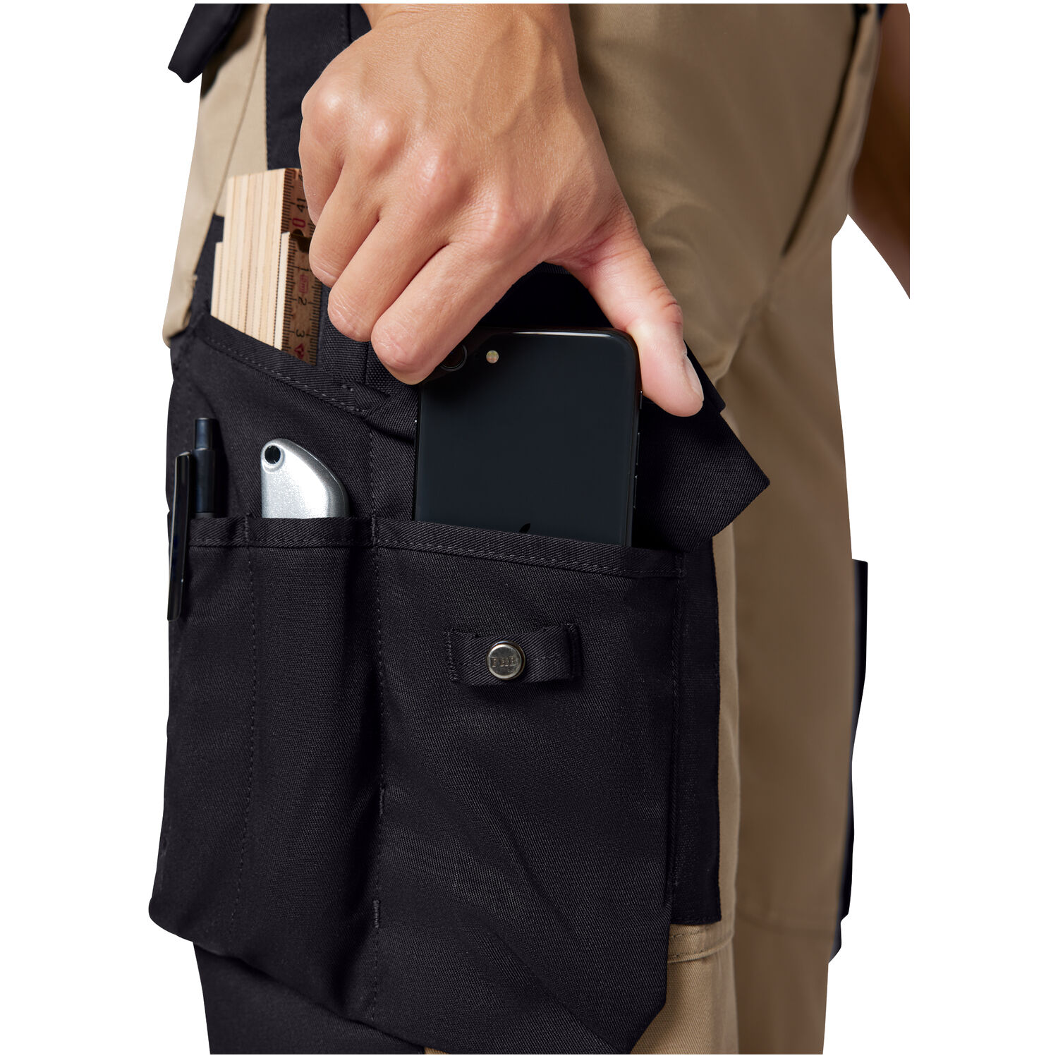 Damen Arbeitshose "ANNETTE" in beige/schwarz, 40 - Thumbnail 6