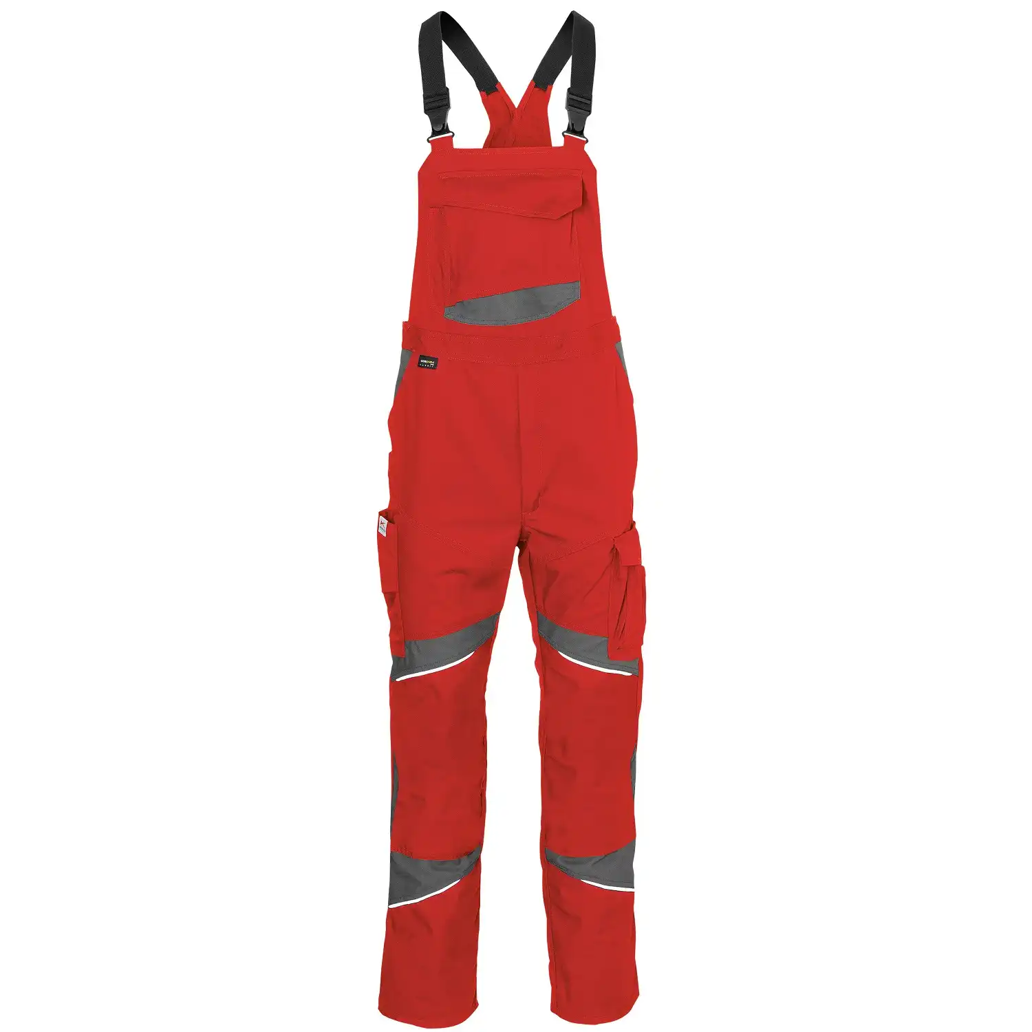 Latzhose "ACTIVIQ cotton+" in rot/anthrazit, 102 - Bild 1