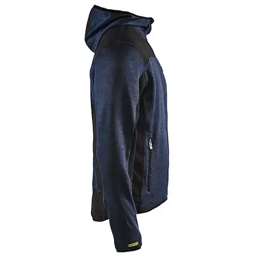 Strickjacke "4930" mit Softshell in Dunkelmarine/Schwarz, M - Thumbnail 4