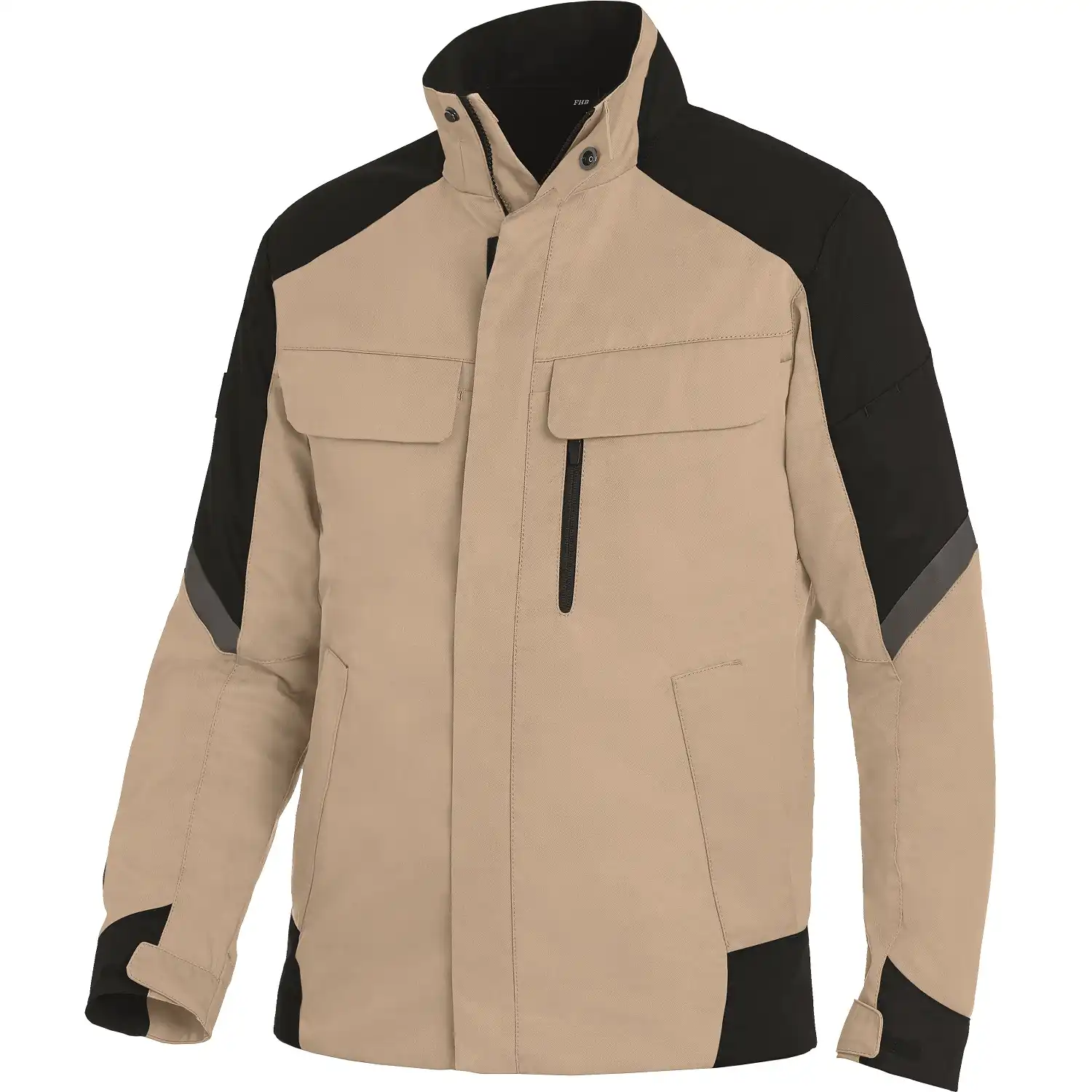 Arbeitsjacke "FRANK" in beige/schwarz, XXL - Thumbnail 1