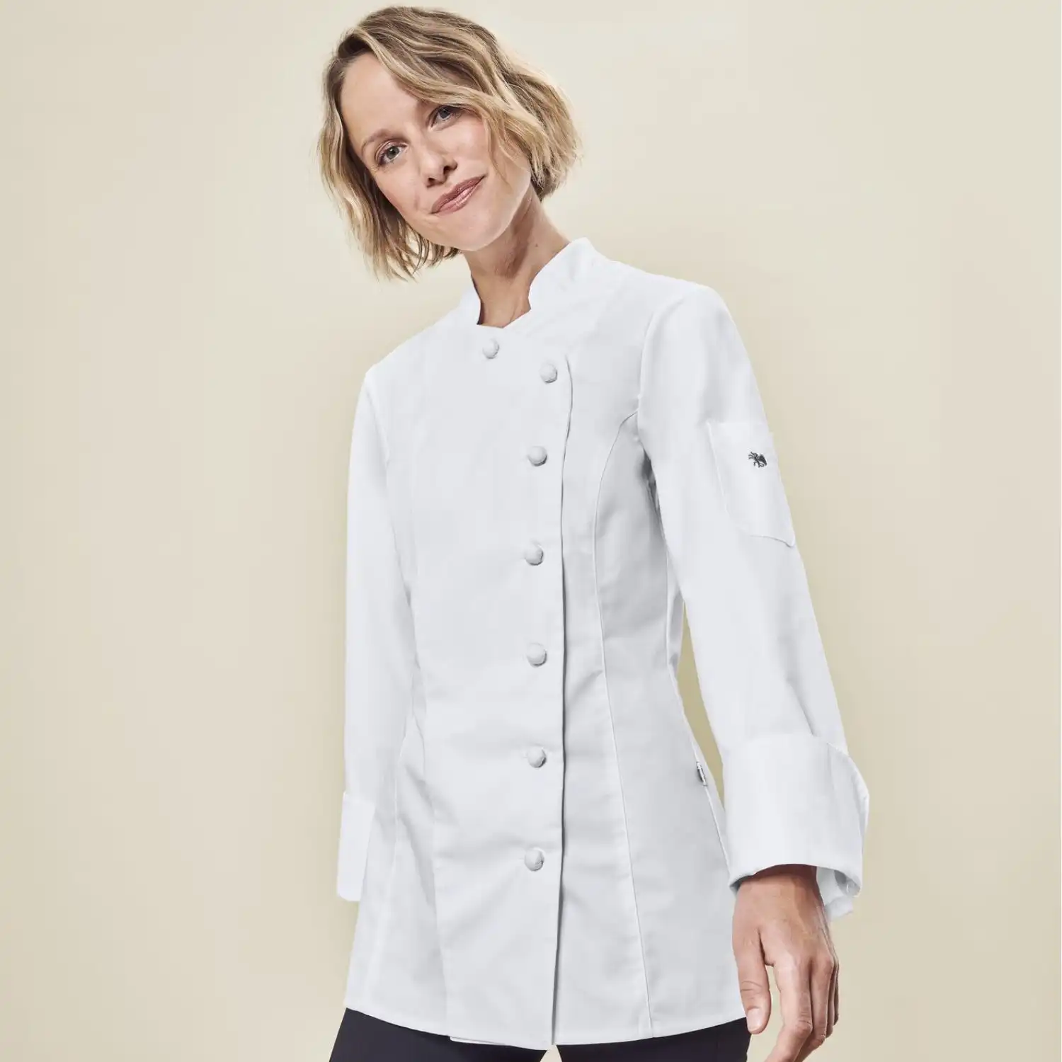 Damen-Kochjacke mit Stoffknöpfen "5416" in 3XL - Thumbnail 3