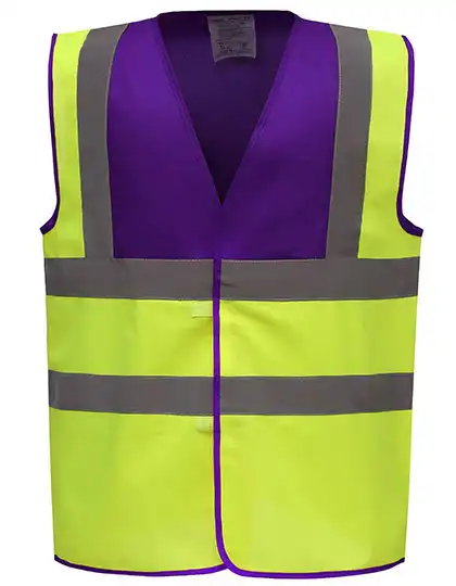 Warnschutz-Weste High-Vis 2-Bands "YK100" in gelb/lila, L - Bild 1