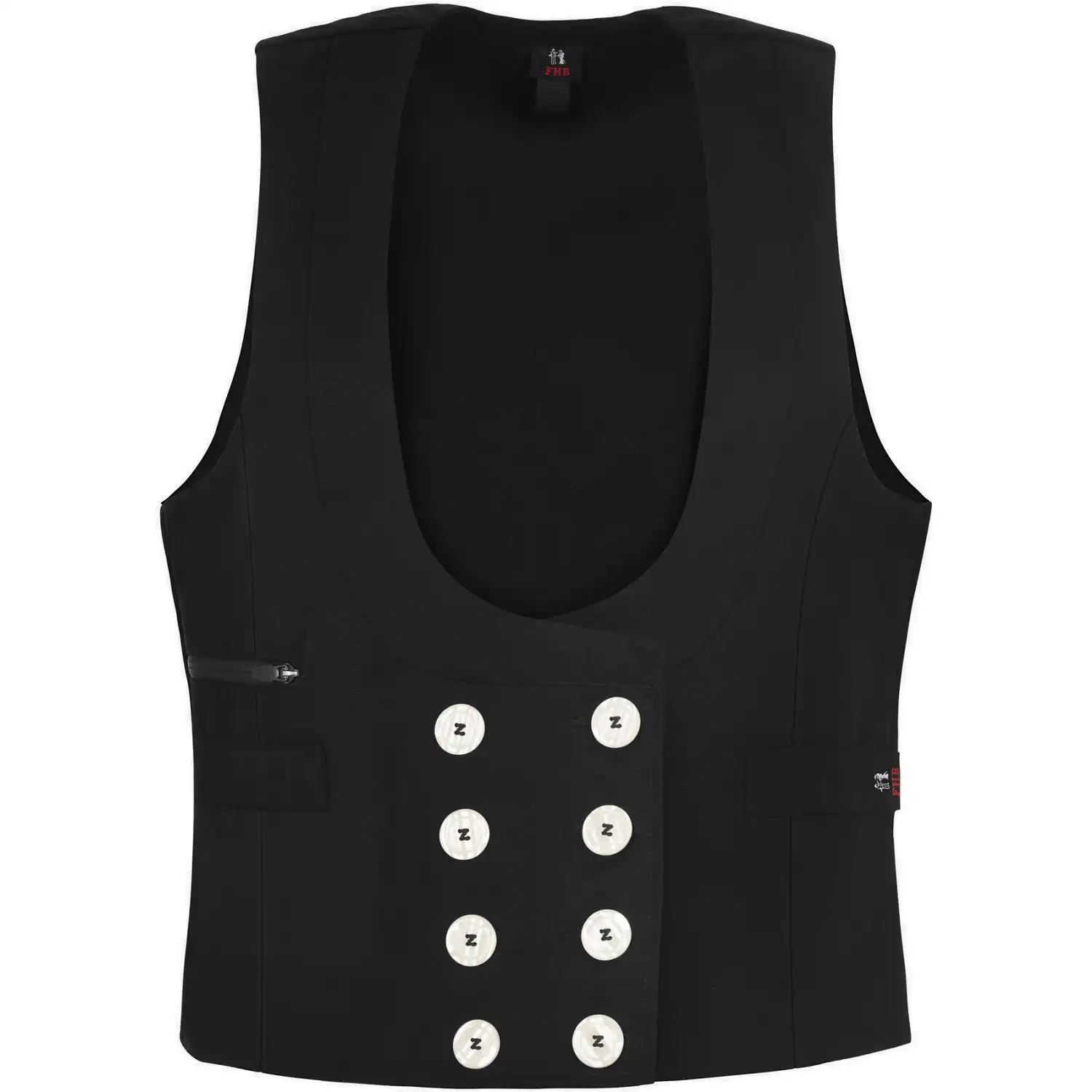 Damen Zunftweste Canvas "HERDIS" schwarz in 36 - Thumbnail 1