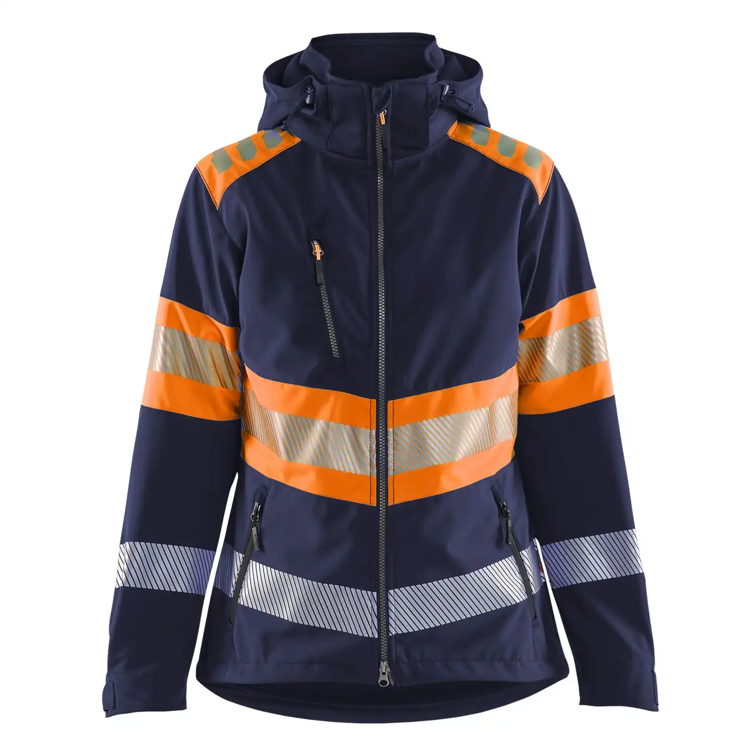 Damen Warnschutz Softshelljacke Kl. 1 "4404" in marine/orange, 3XL - Thumbnail 1