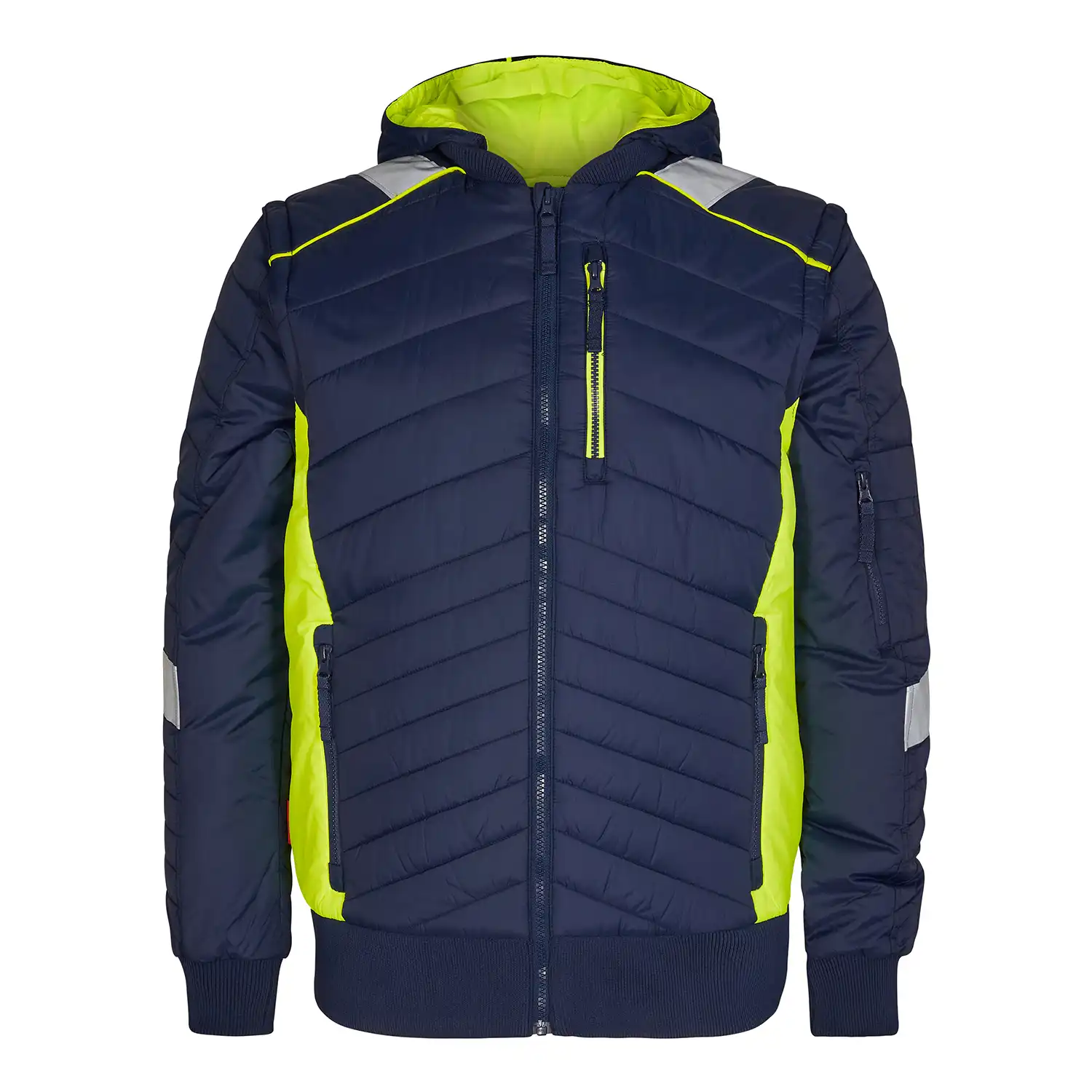 Steppjacke "1870-224" Cargo in marine/warngelb, L - Thumbnail 1