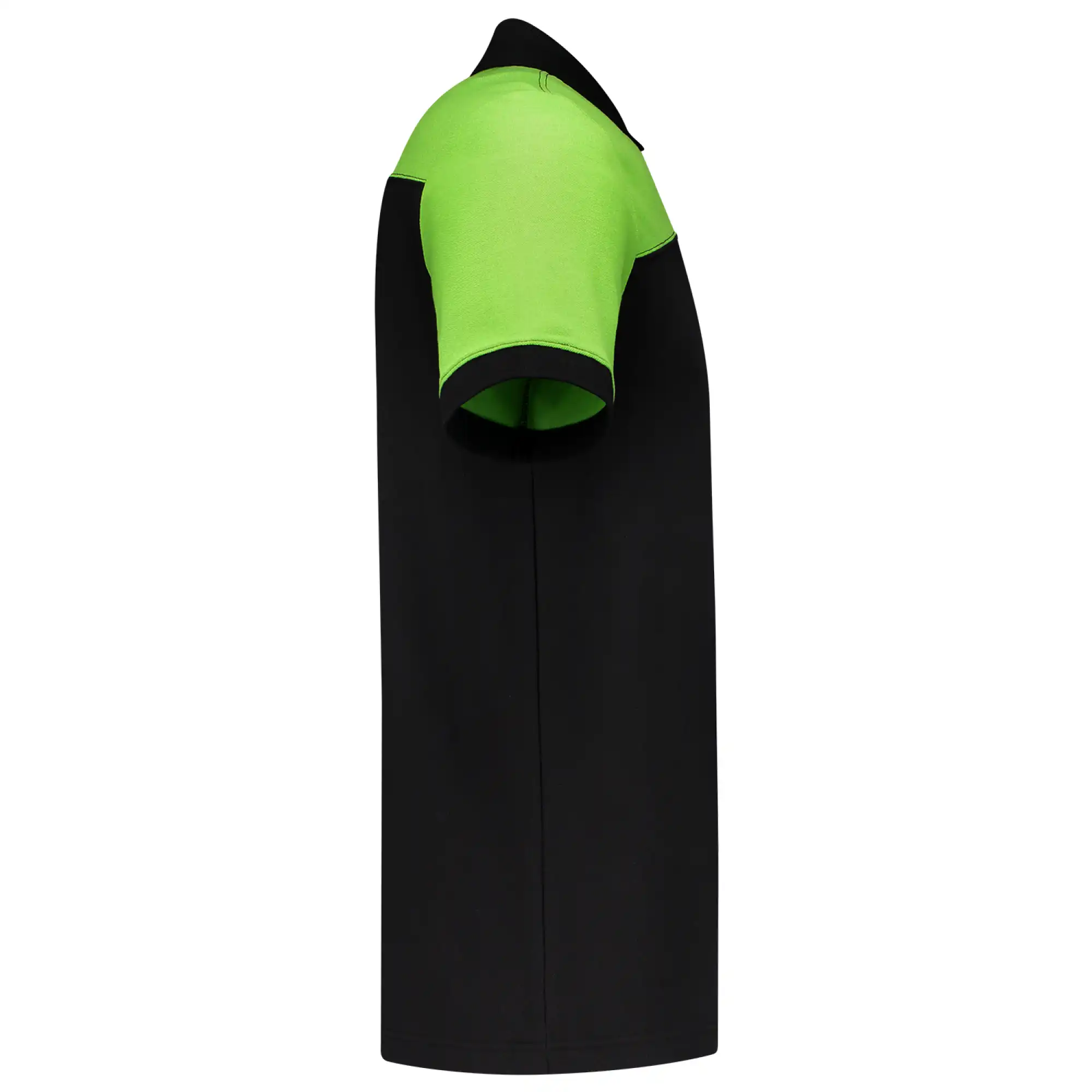 Polo-Shirt Bicolor "202006" Workwear in XS, black/lime - Thumbnail 4