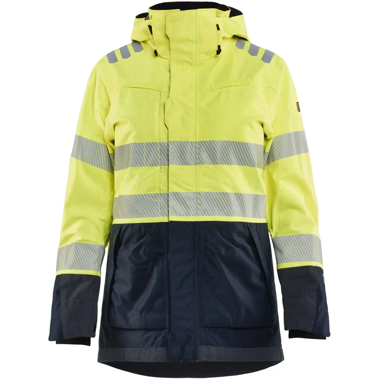 Damen Multinorm Regenparka "4449" gelb/marine in 3XL - Thumbnail 1