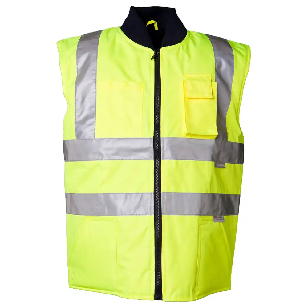 Warnschutz Winterweste "UNI" in uni gelb, 4XL - Thumbnail 1