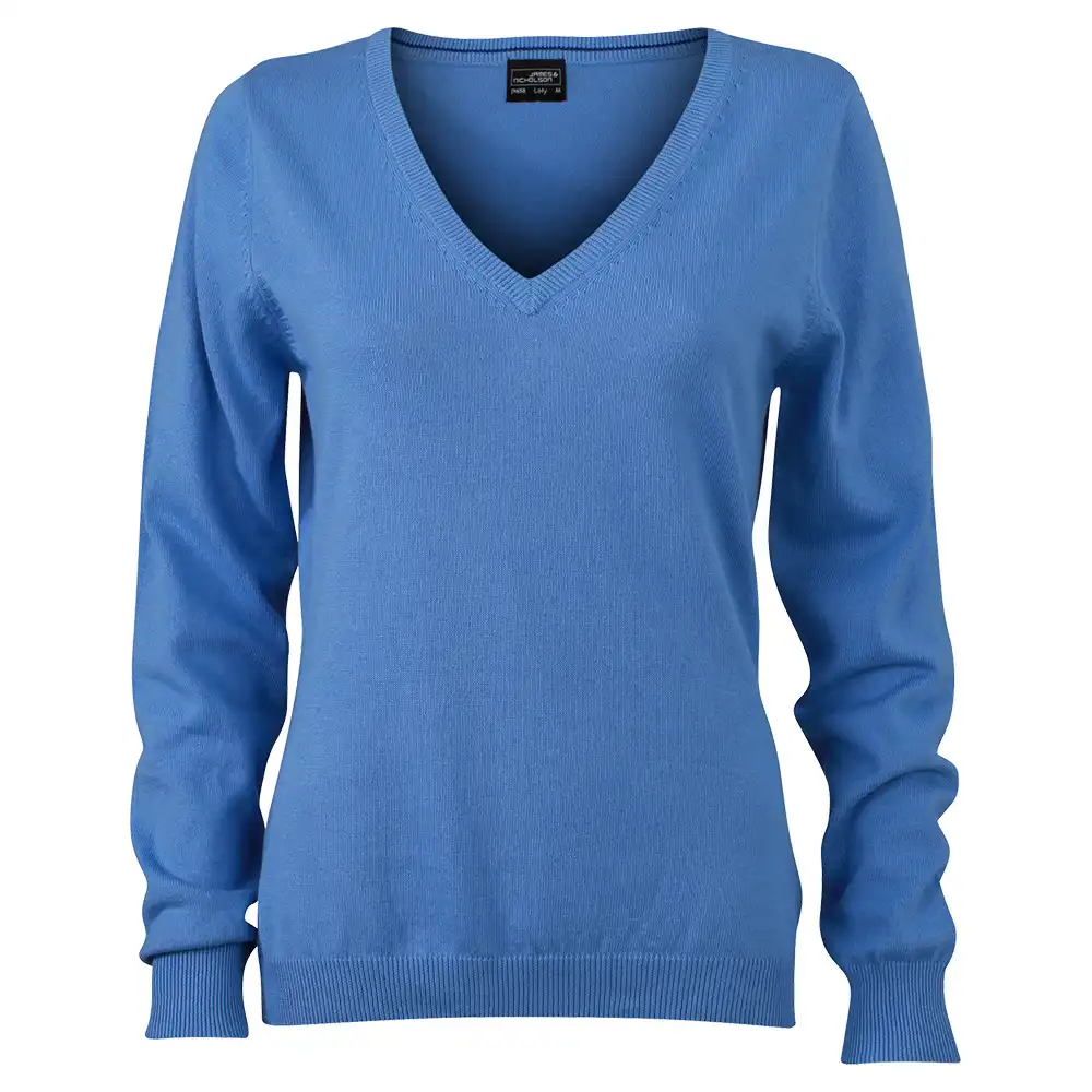 Damen V-Neck Pullover "JN658" in glacier-blue, XS - Thumbnail 1