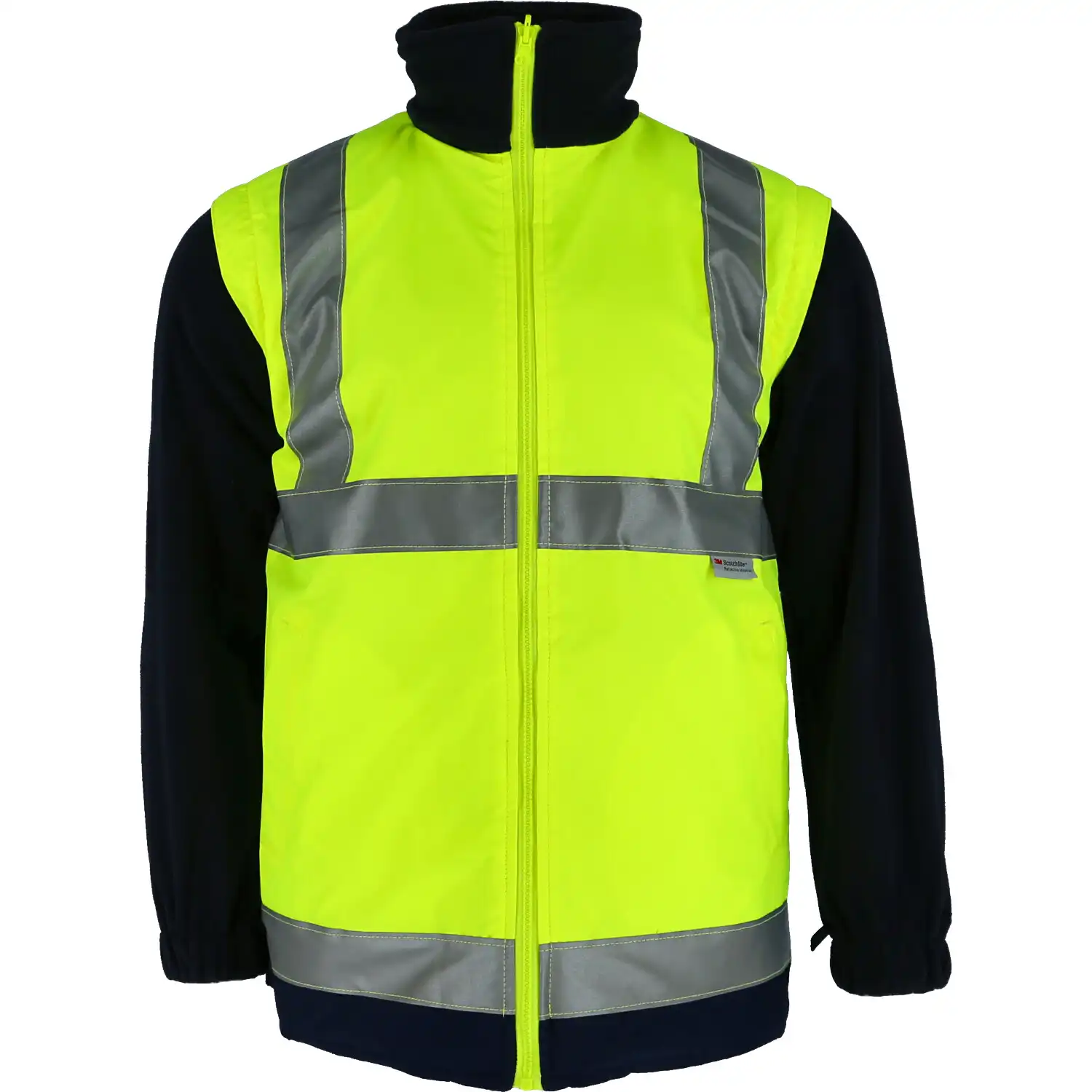 Warnschutz-Parka 4-in-1 "SPENCER" gelb/marine in M - Thumbnail 2