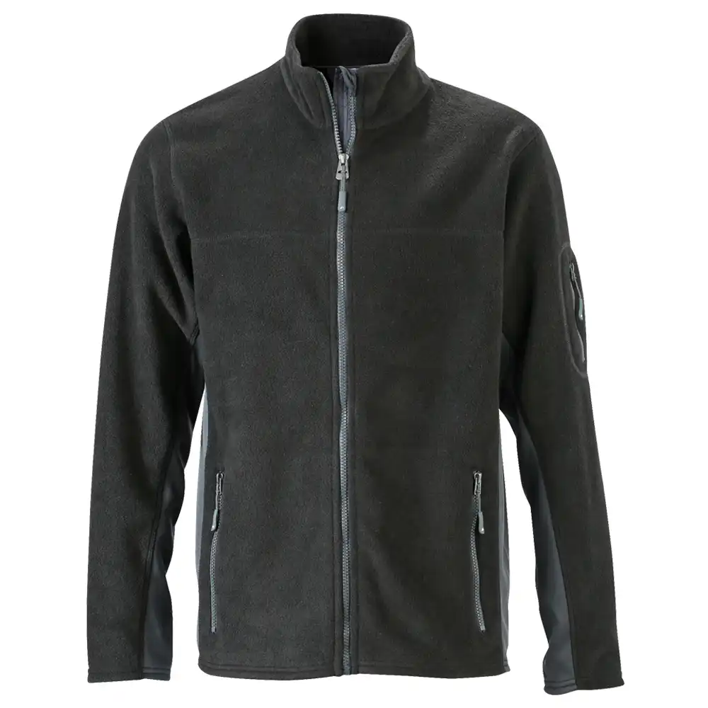 Fleecejacke "JN842" in black/carbon, 3XL - Bild 1