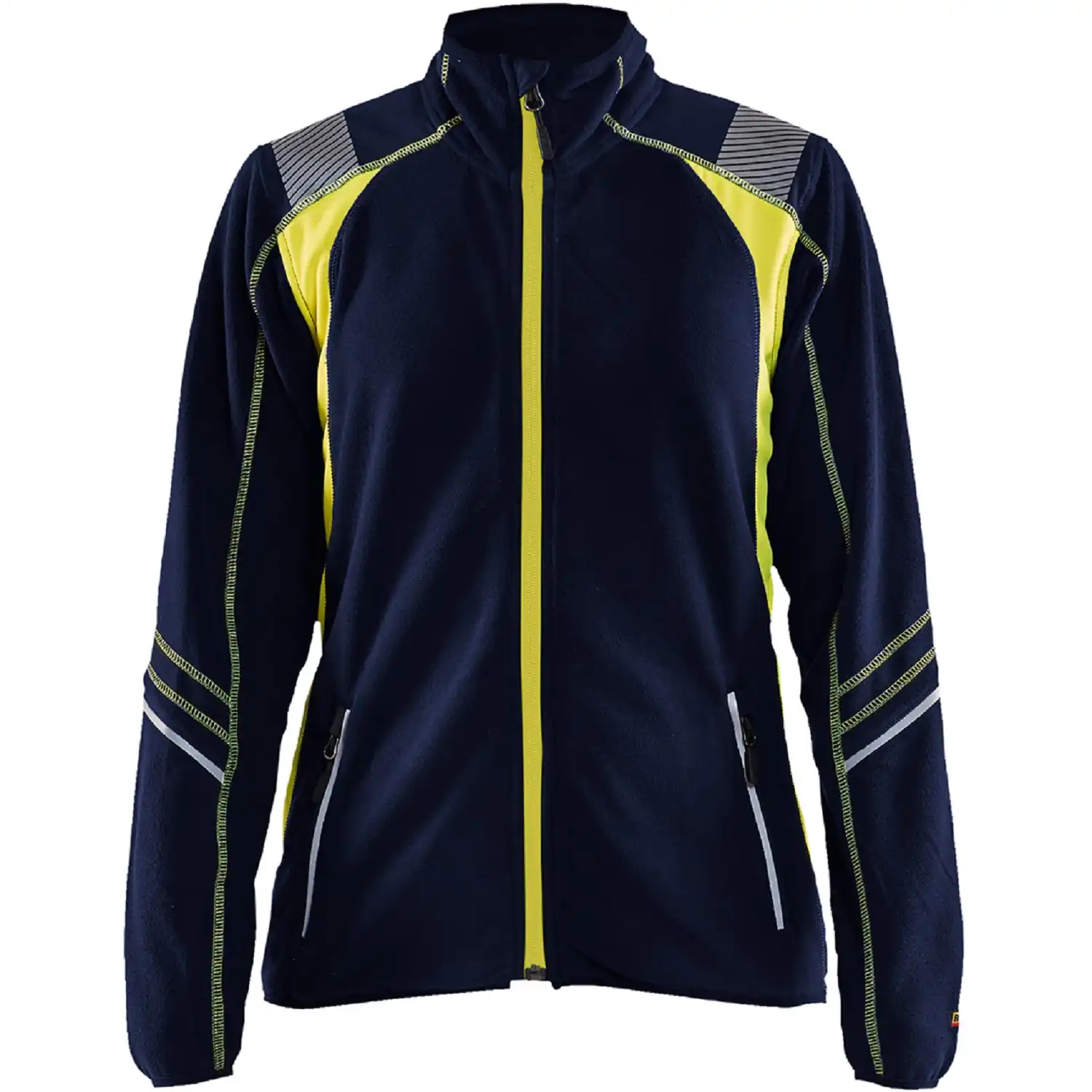 Damen Microfleecejacke "4973" in marine/gelb, 3XL - Thumbnail 1