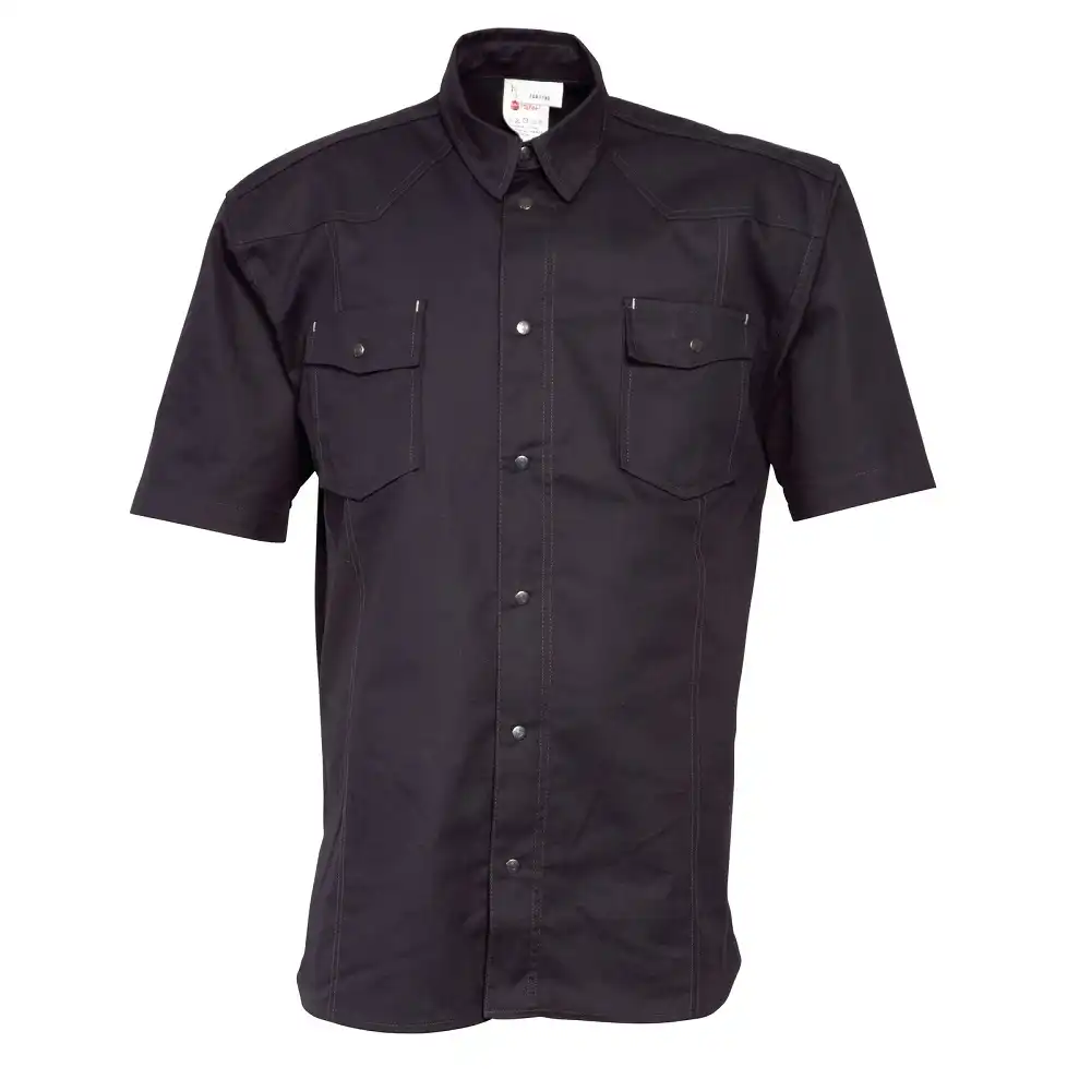 Hemd kurzarm "1654" Basic in schwarz, L - Bild 1
