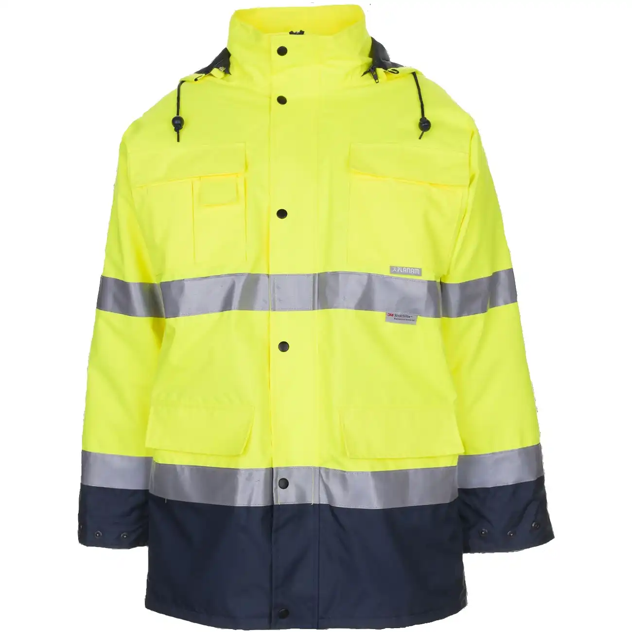 Warnschutz Winter-Parka 2in1 "KONTRAST" in gelb/marine, 4XL - Thumbnail 1