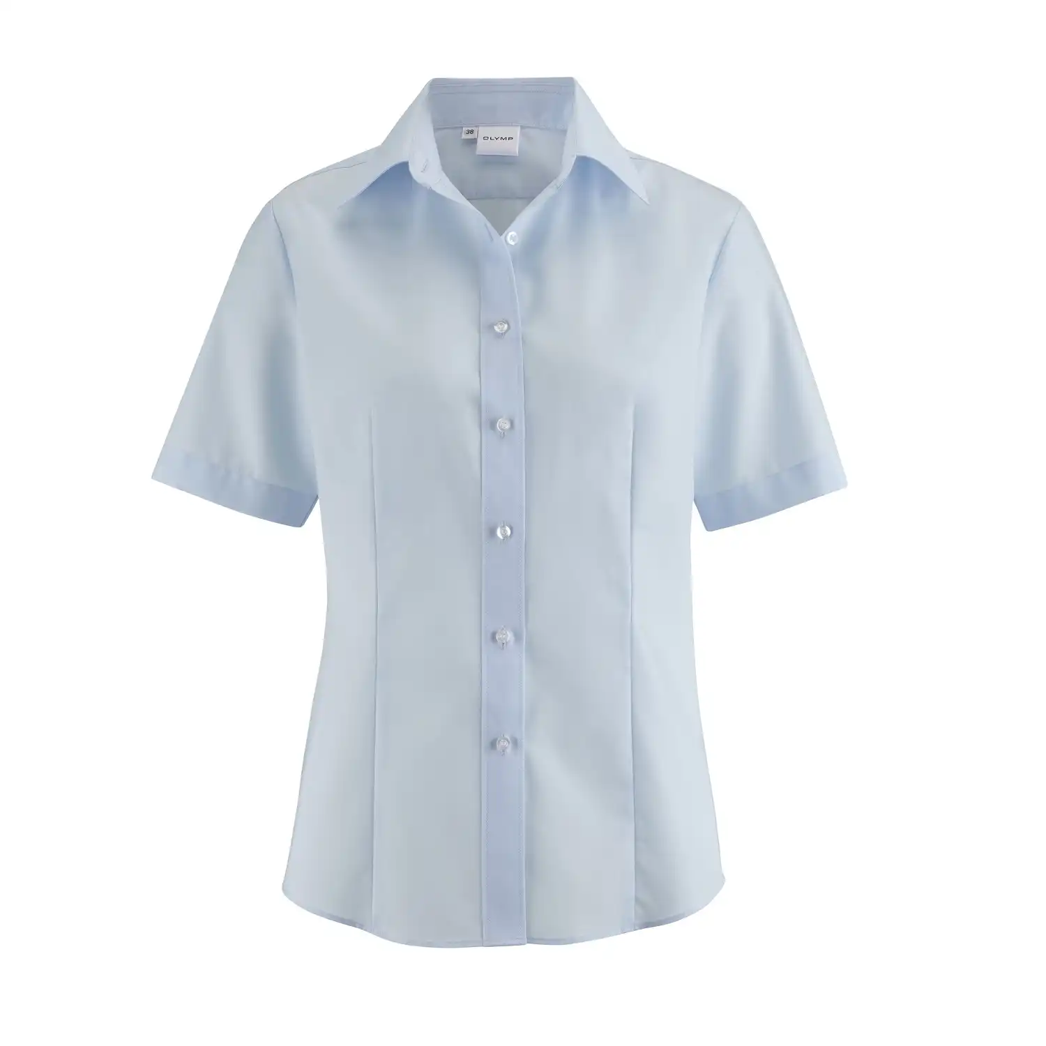 Bluse "TENDENZ Modell 12" kurzarm blau in 44 - Thumbnail 1