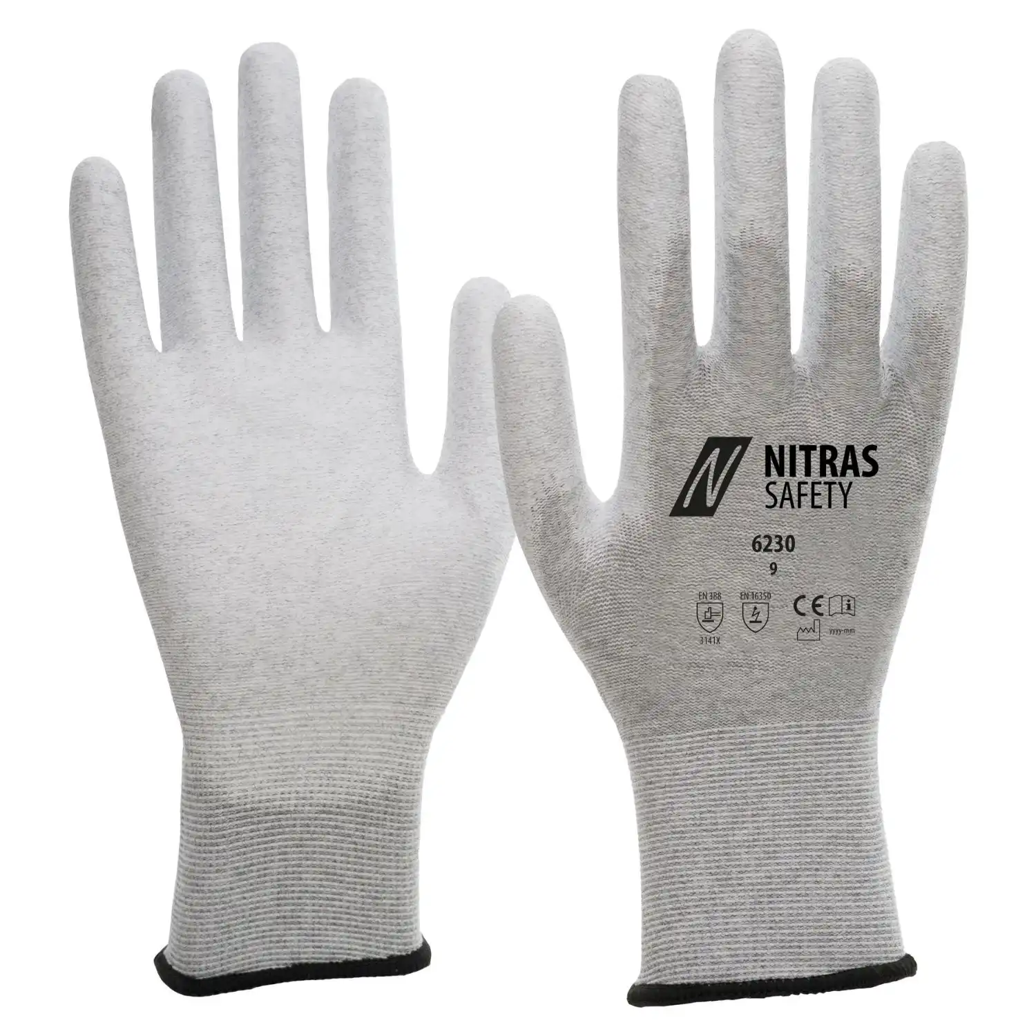 ESD Nylon Montagehandschuhe "6230" in 10 (XL) - Thumbnail 1
