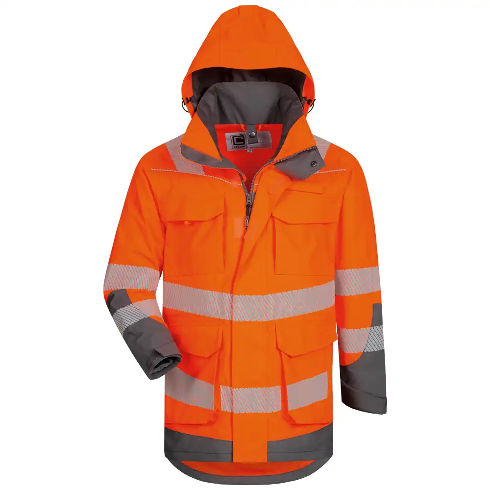 Warnschutz Regenparka  in orange/grau, L - Thumbnail 1