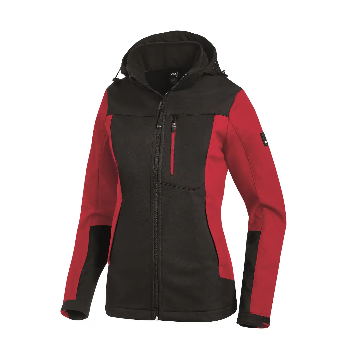 Damen Softshelljacke "JULIA" in rot/schwarz, L - Thumbnail 1