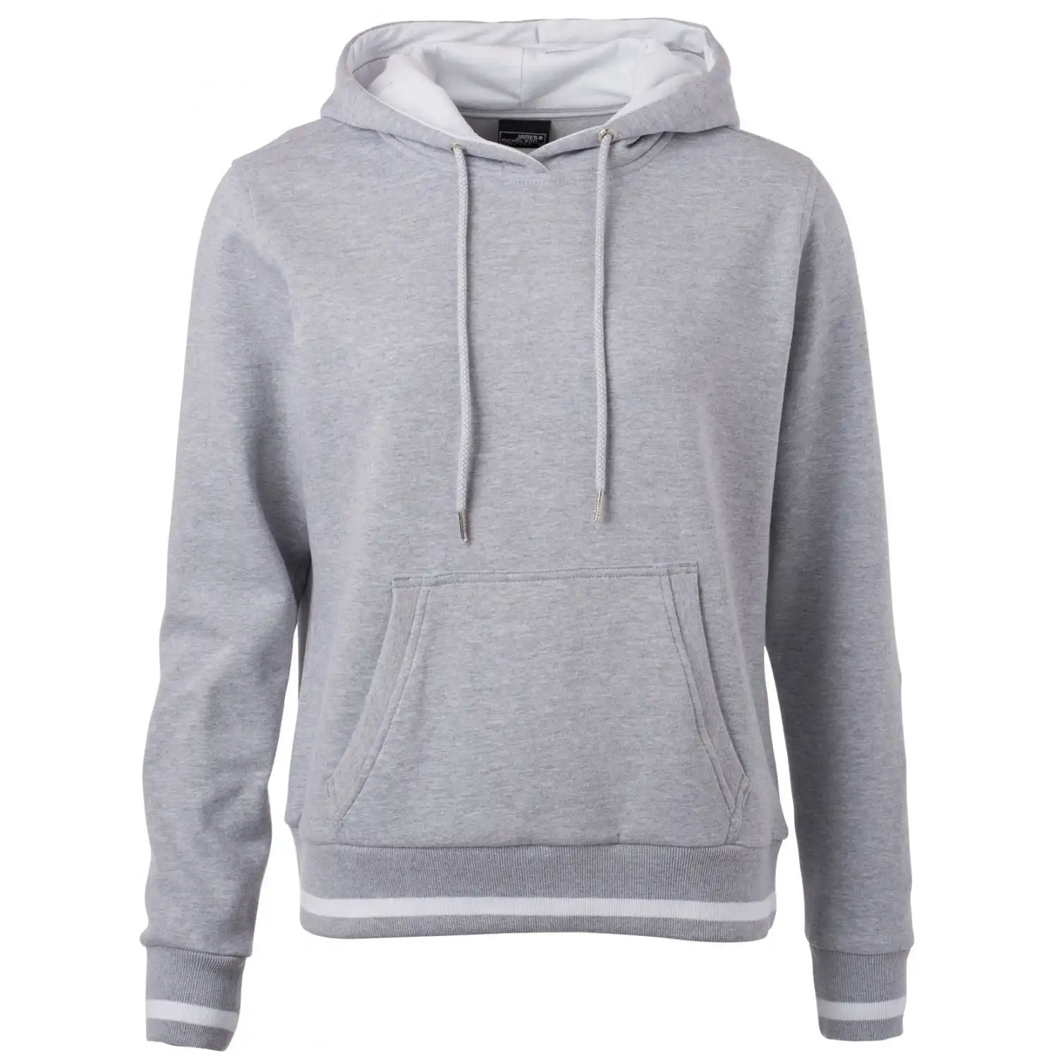Damen Kapuzen-Sweatshirt "JN777" in grey-heather/white, M - Thumbnail 1