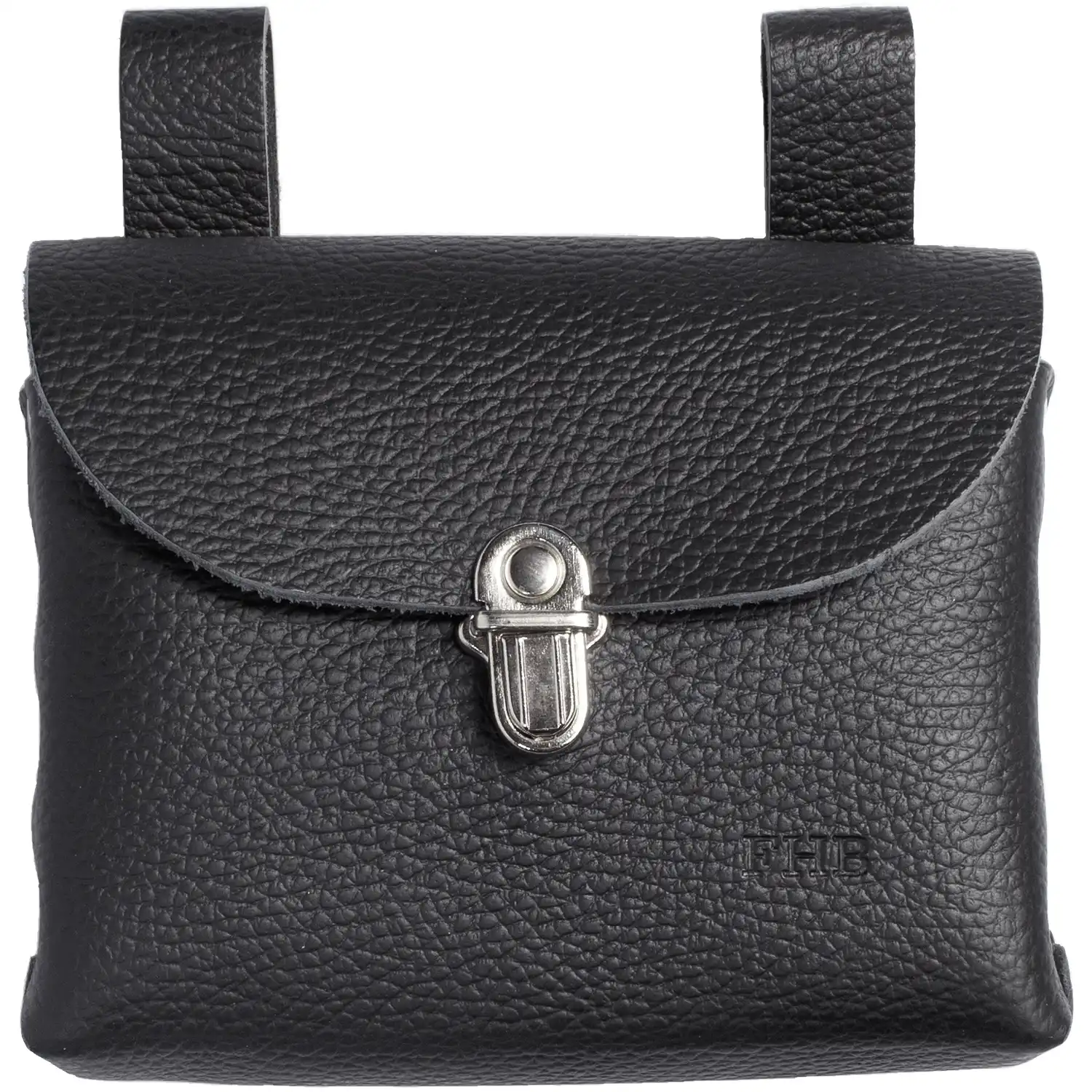 Nageltasche einfach genietet mit Klappe "ARNO" schwarz - Thumbnail 1