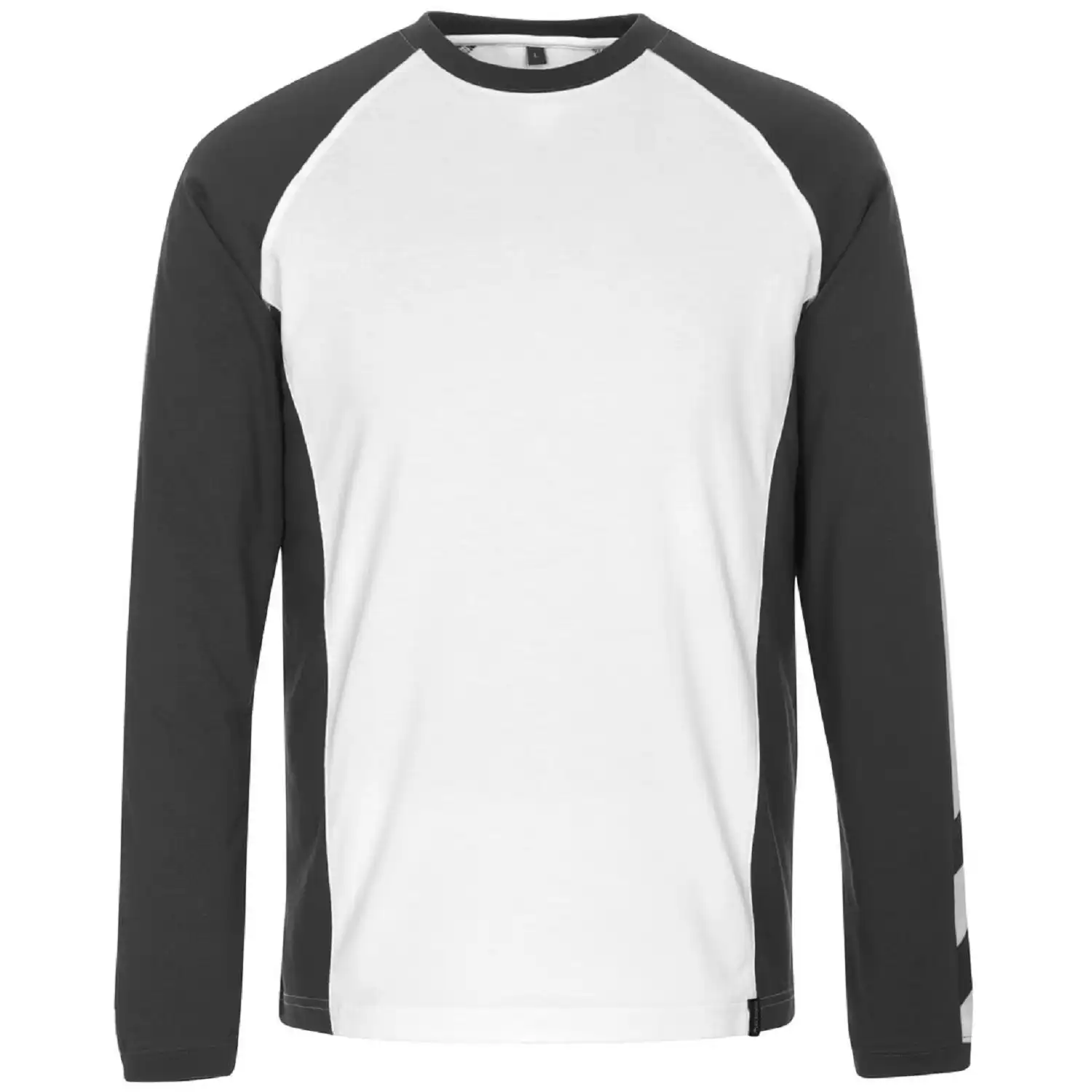 Langarmshirt "BIELEFELD" Unique in weiß/dunkelanthrazit, M - Thumbnail 1